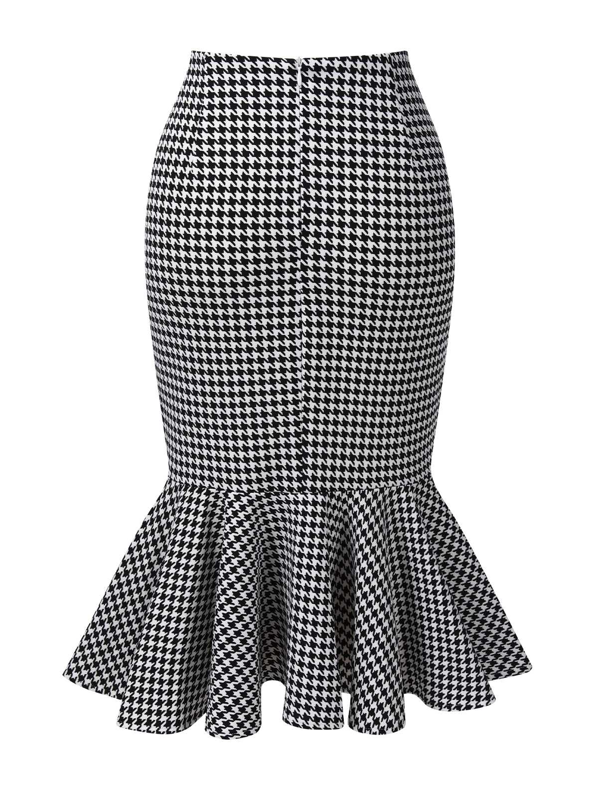 1930s Houndstooth Button Mermaid Skirt - Image 2