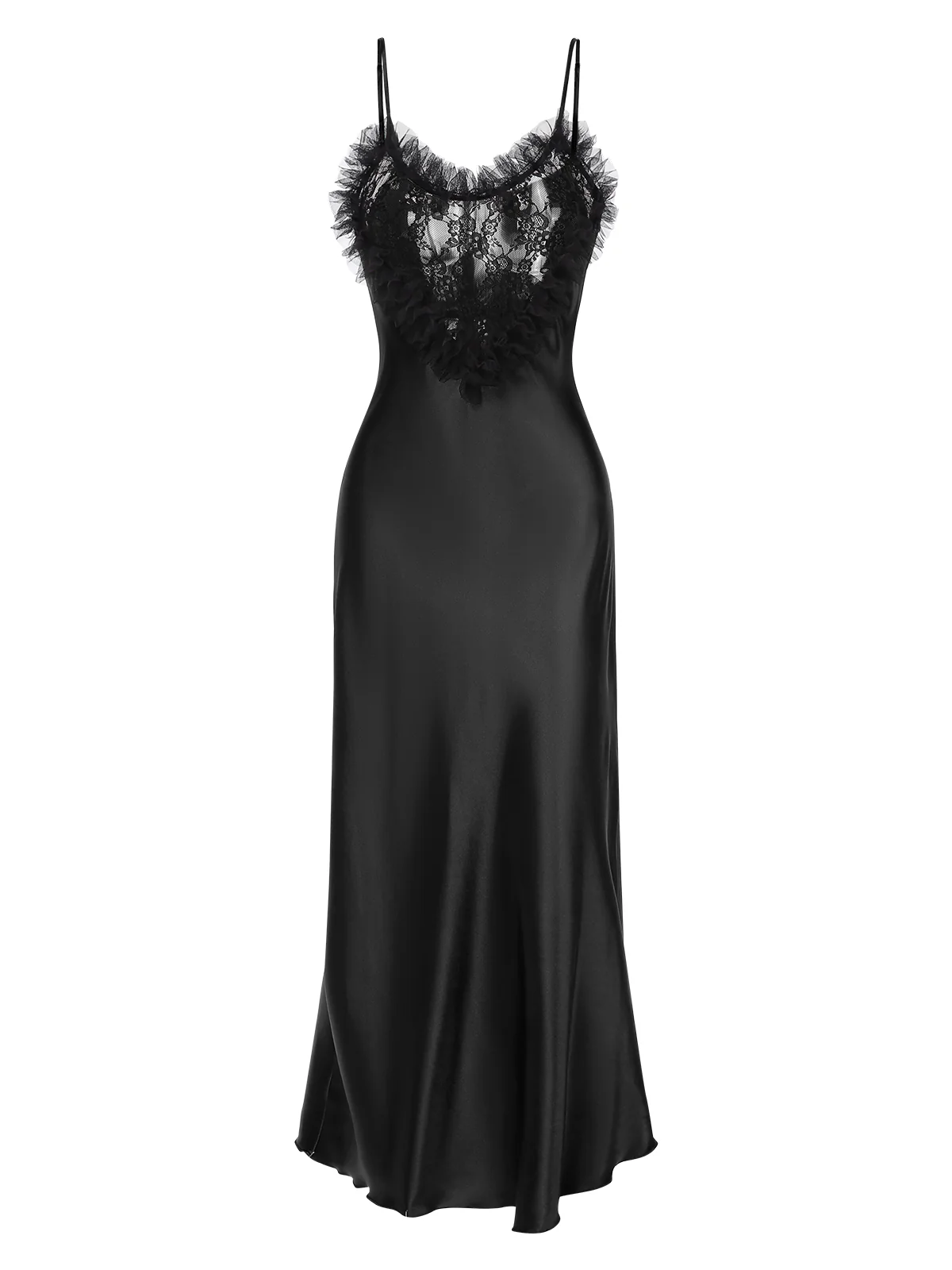 1930s Lace Heart Satin Suspender Nightdress - Image 4