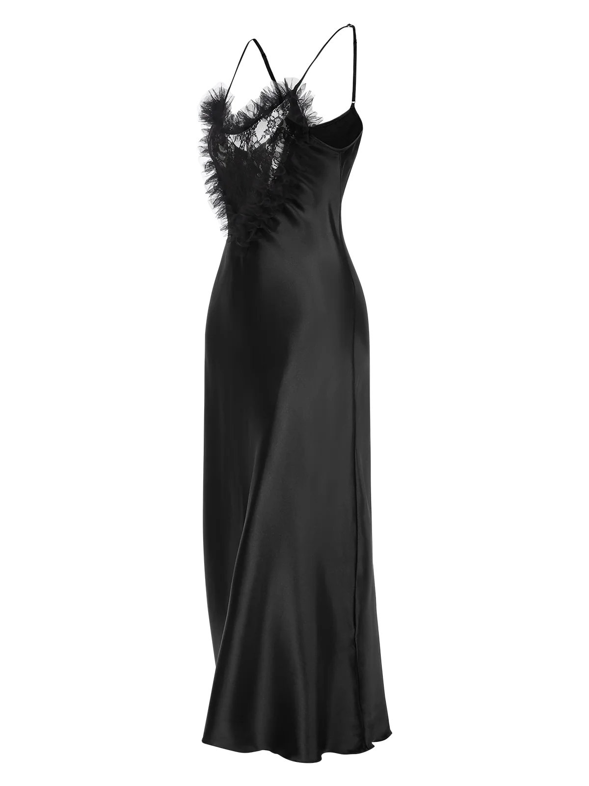 1930s Lace Heart Satin Suspender Nightdress - Image 5