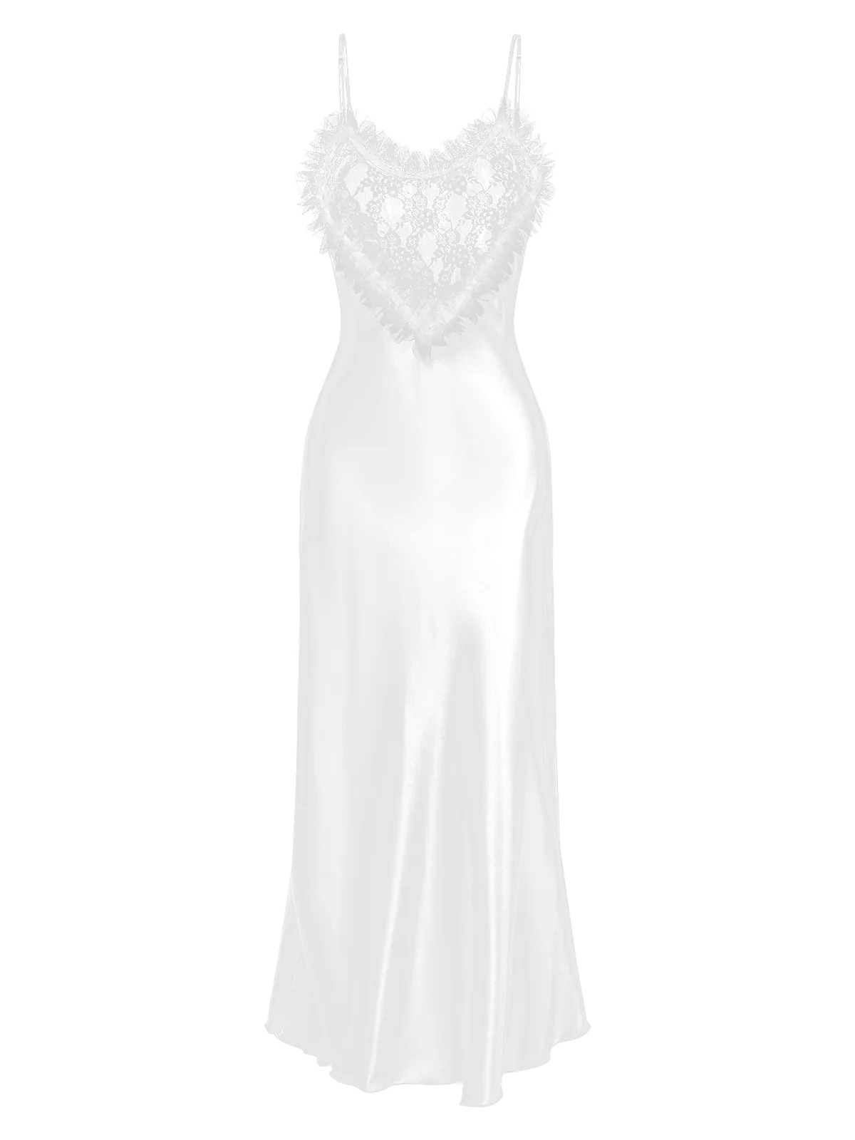 1930s Lace Heart Satin Suspender Nightdress - Image 7