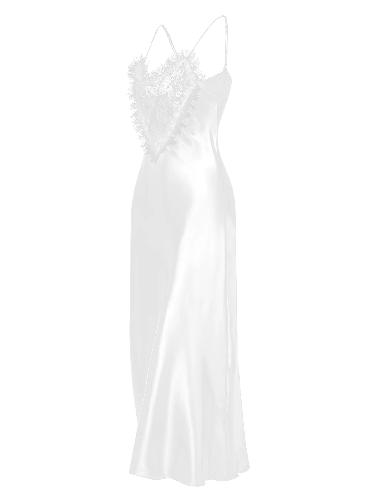 1930s Lace Heart Satin Suspender Nightdress - Image 8