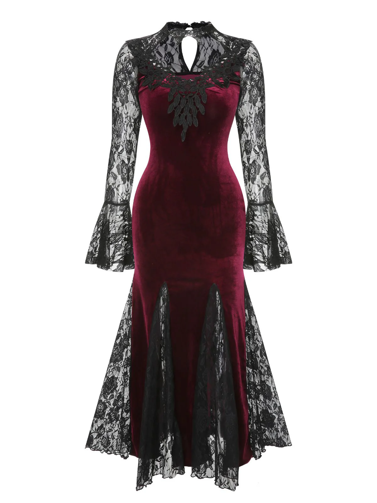 1930s Lace Long Sleeve Fishtail Dress - Image 2
