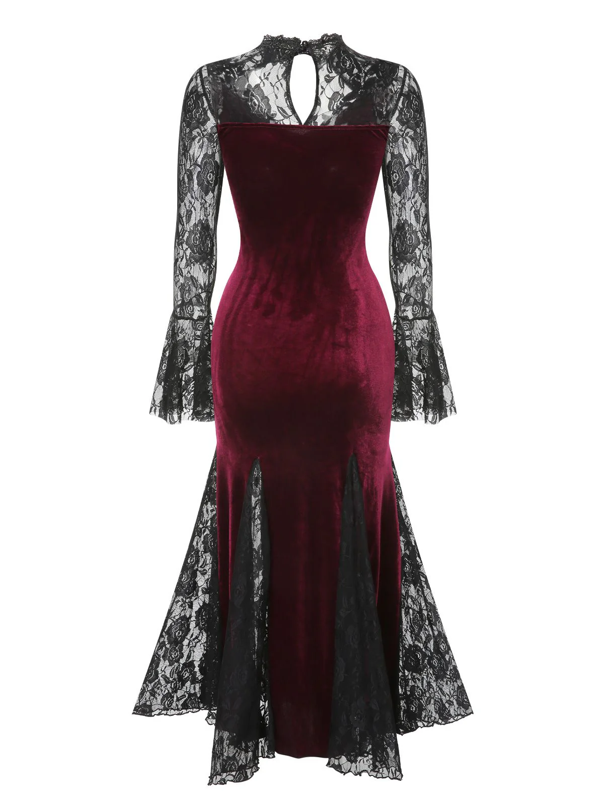 1930s Lace Long Sleeve Fishtail Dress - Image 4