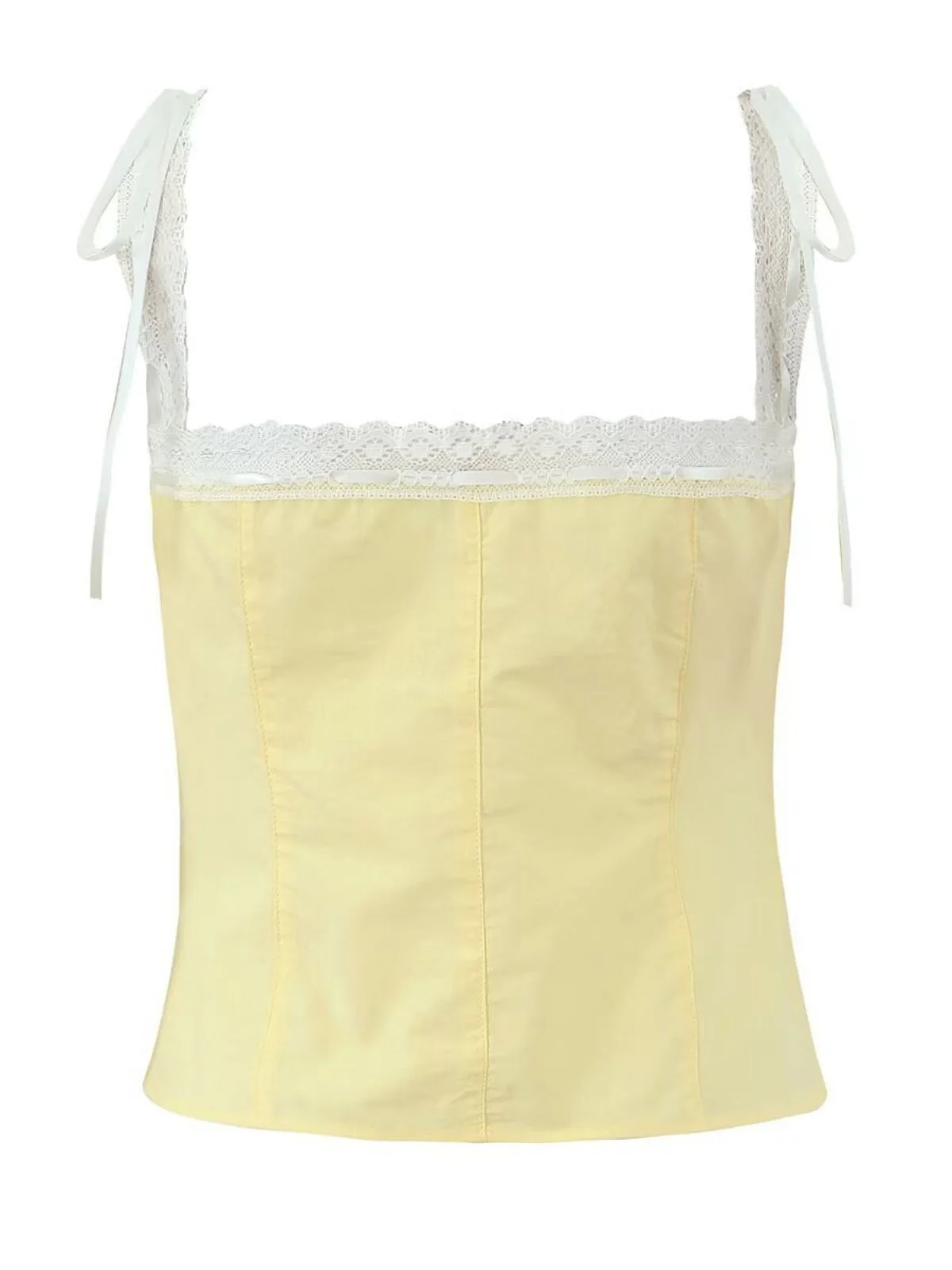 1930s Lace Patchwork Square Neck Pleated Camisole - Image 7