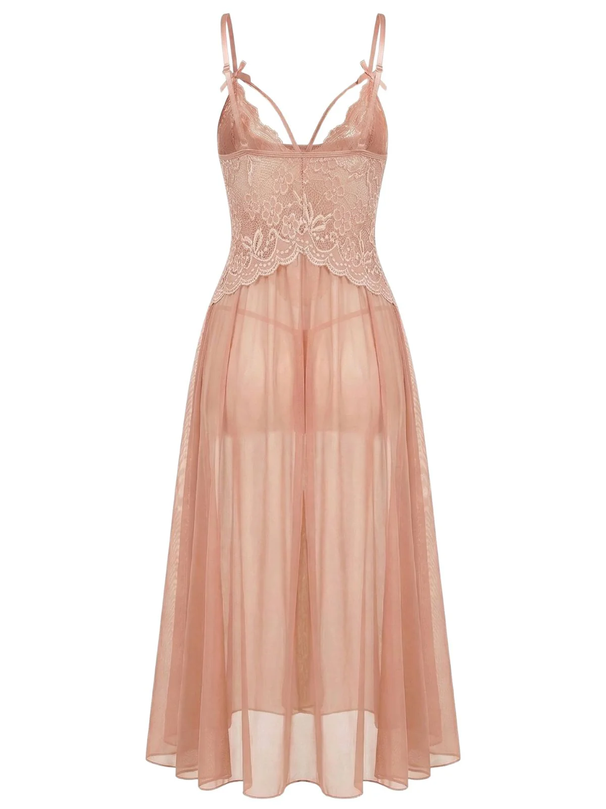 1930s Lace Spaghetti Strap Mesh Nightgowns - Image 2