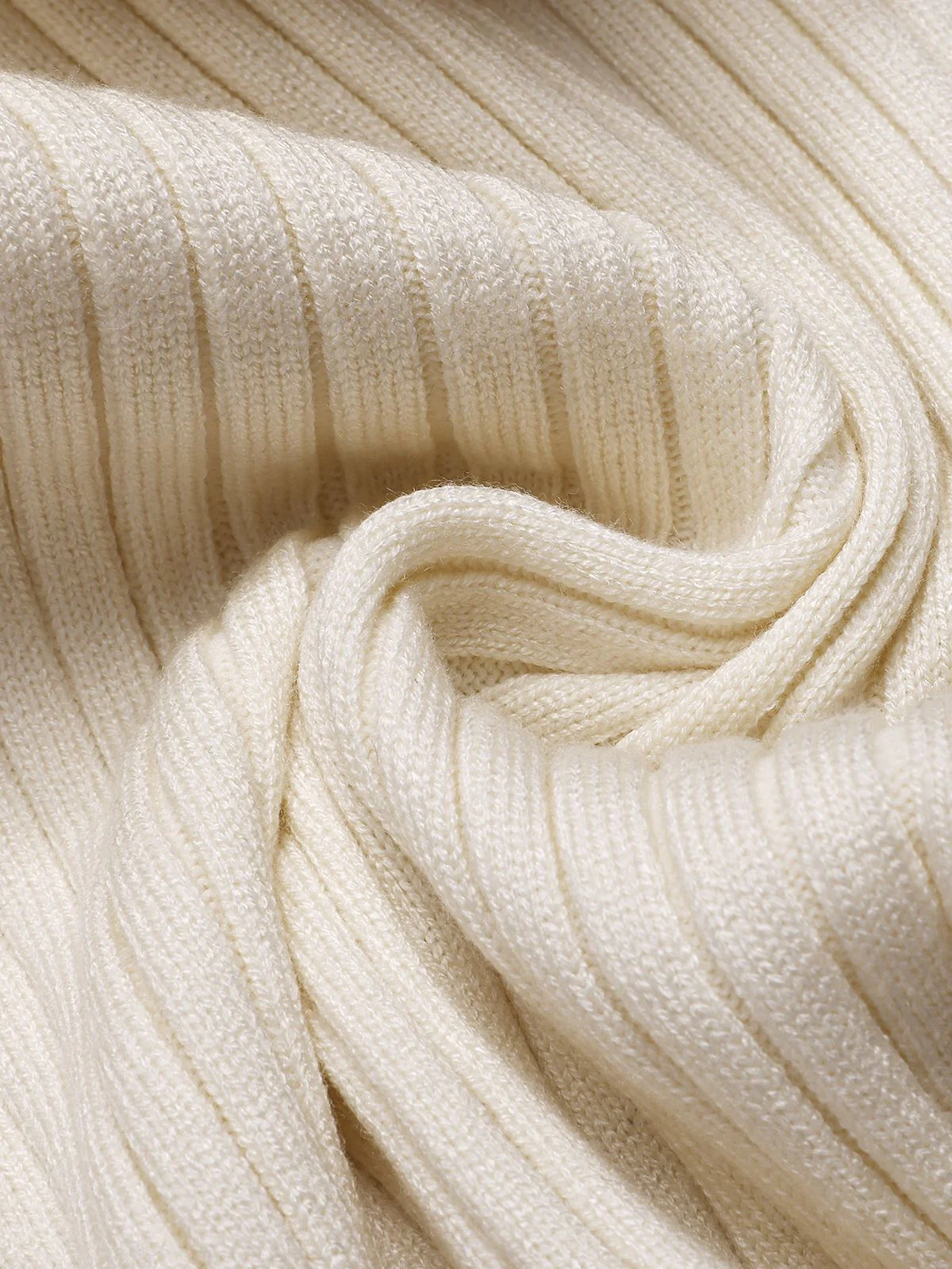 1930s Lapel Knitted Colorblock Fishtail Dress - Image 12