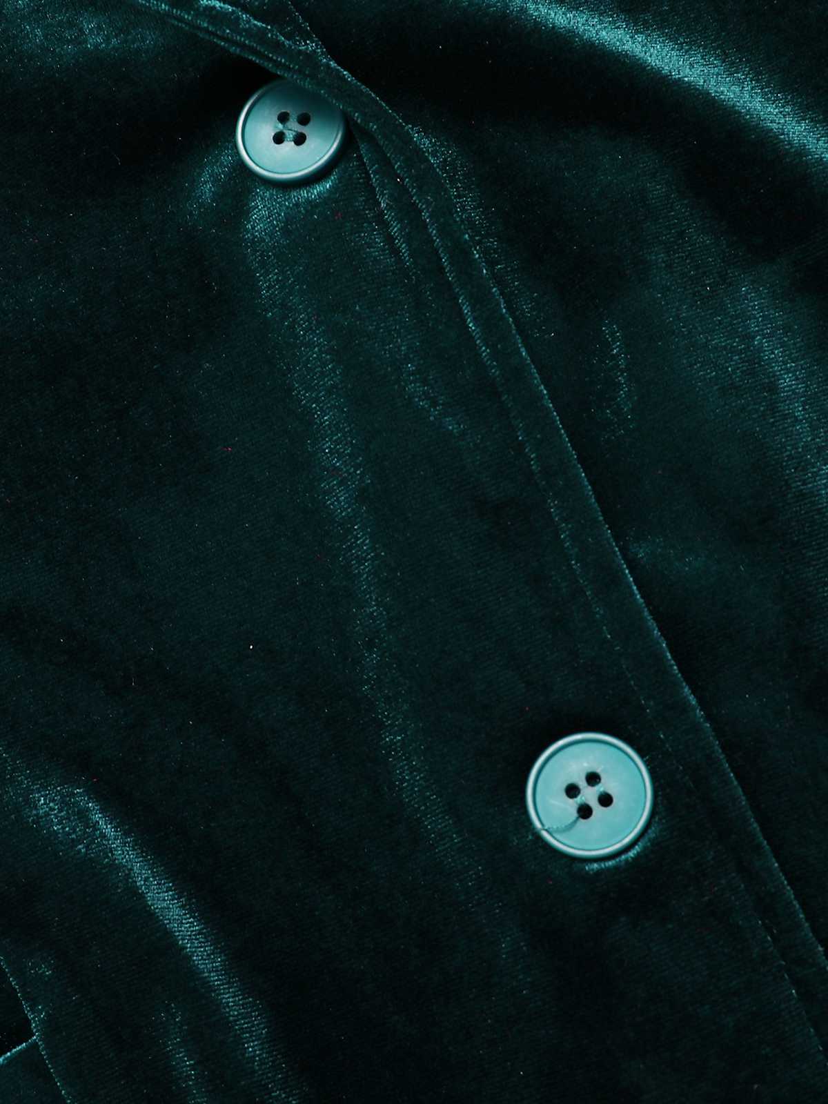 1930s Lapel Pocketed Velvet Solid Coat - Image 10