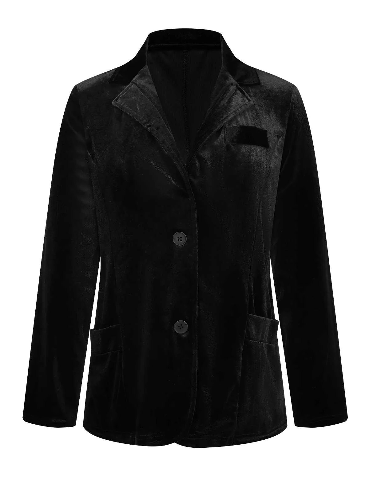 1930s Lapel Pocketed Velvet Solid Coat - Image 12