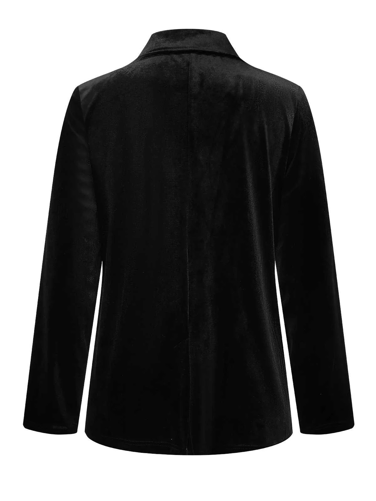 1930s Lapel Pocketed Velvet Solid Coat - Image 13