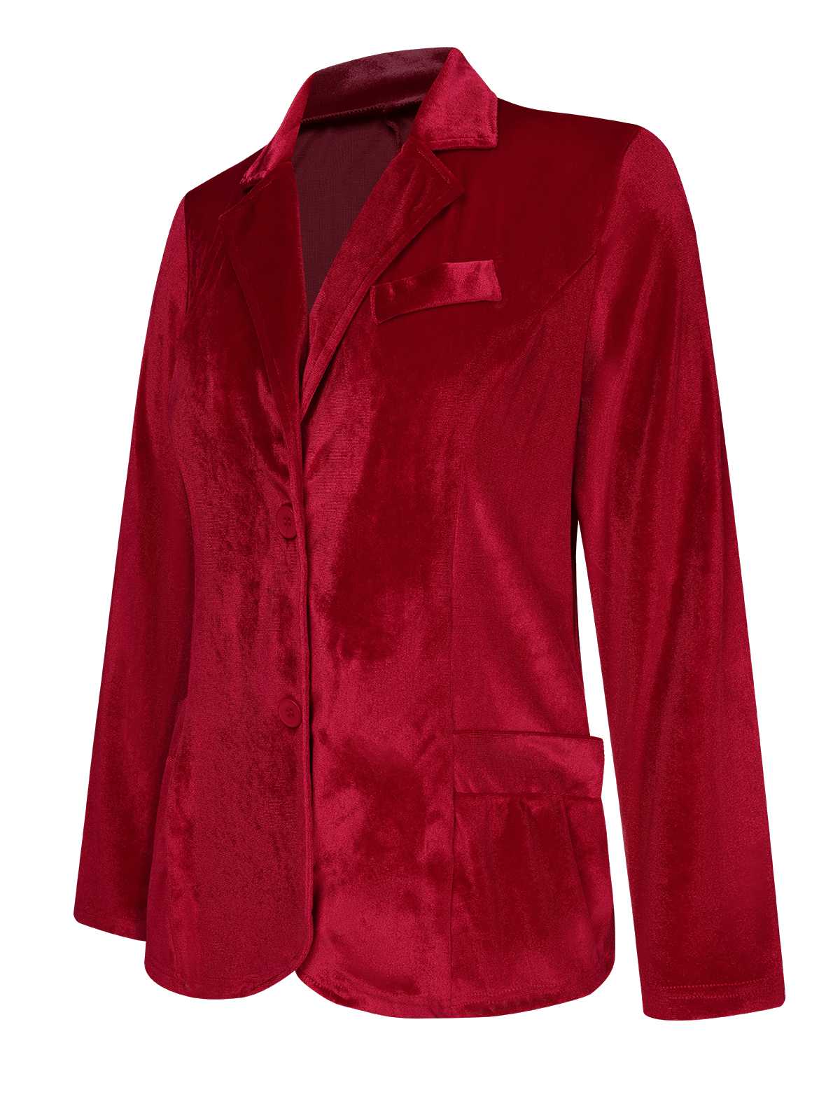 1930s Lapel Pocketed Velvet Solid Coat - Image 3