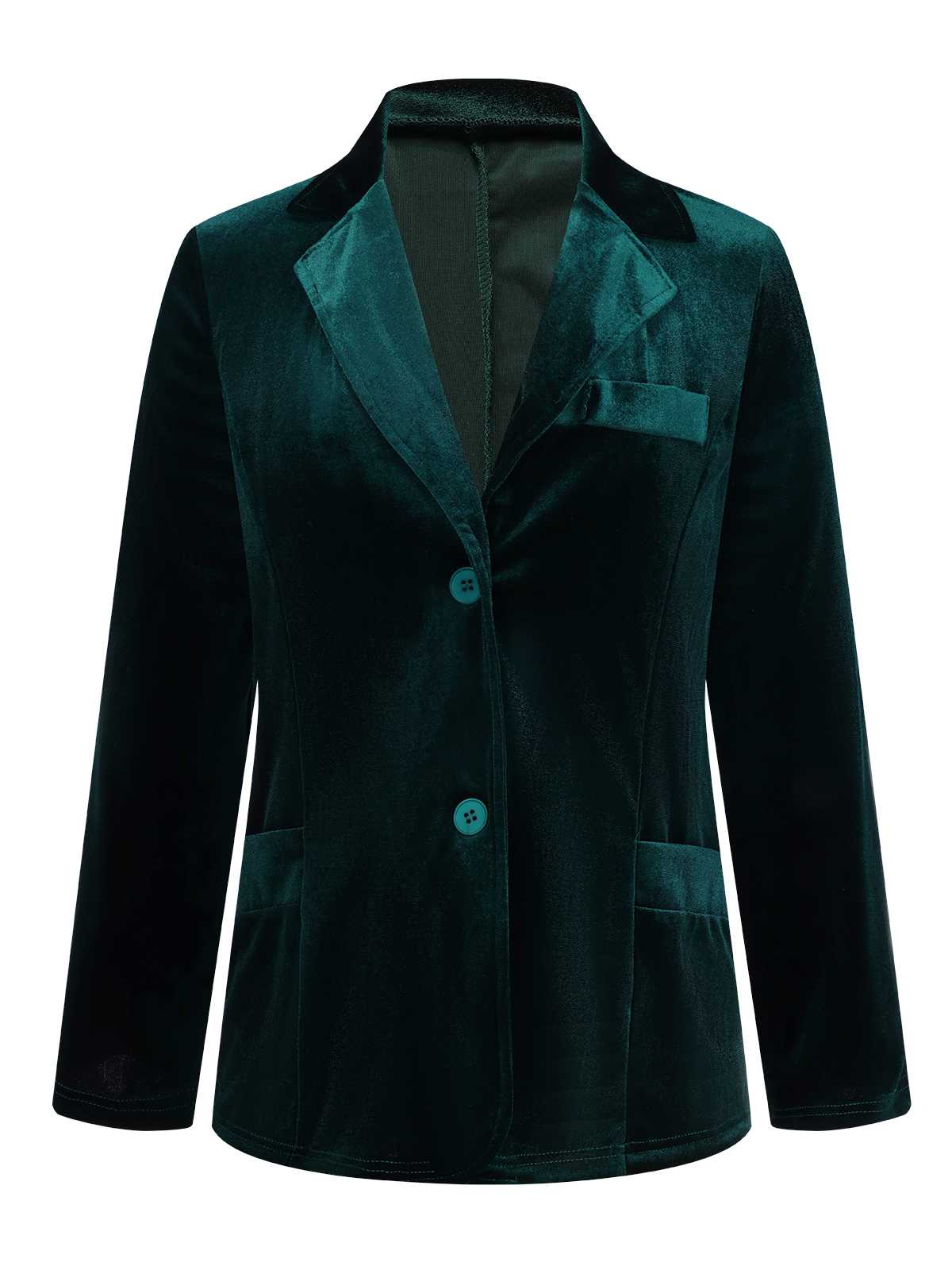1930s Lapel Pocketed Velvet Solid Coat - Image 7