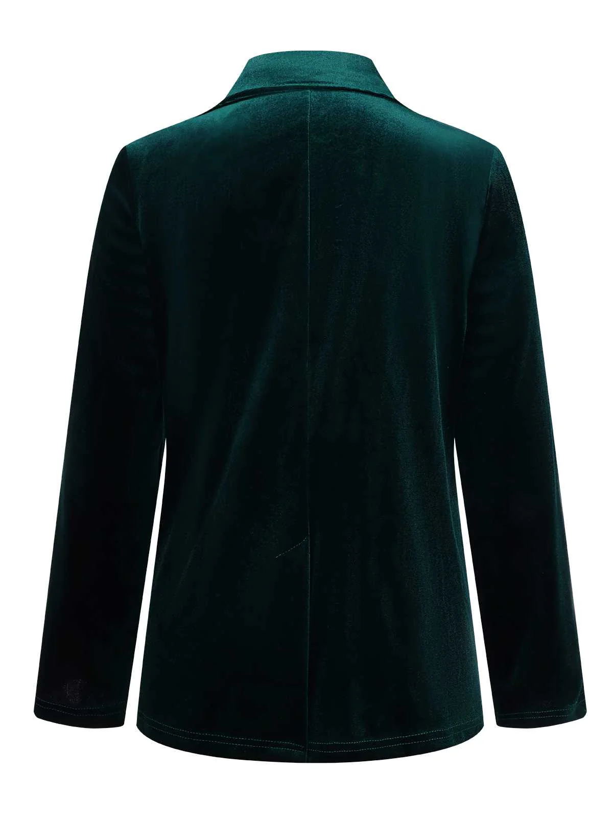 1930s Lapel Pocketed Velvet Solid Coat - Image 8