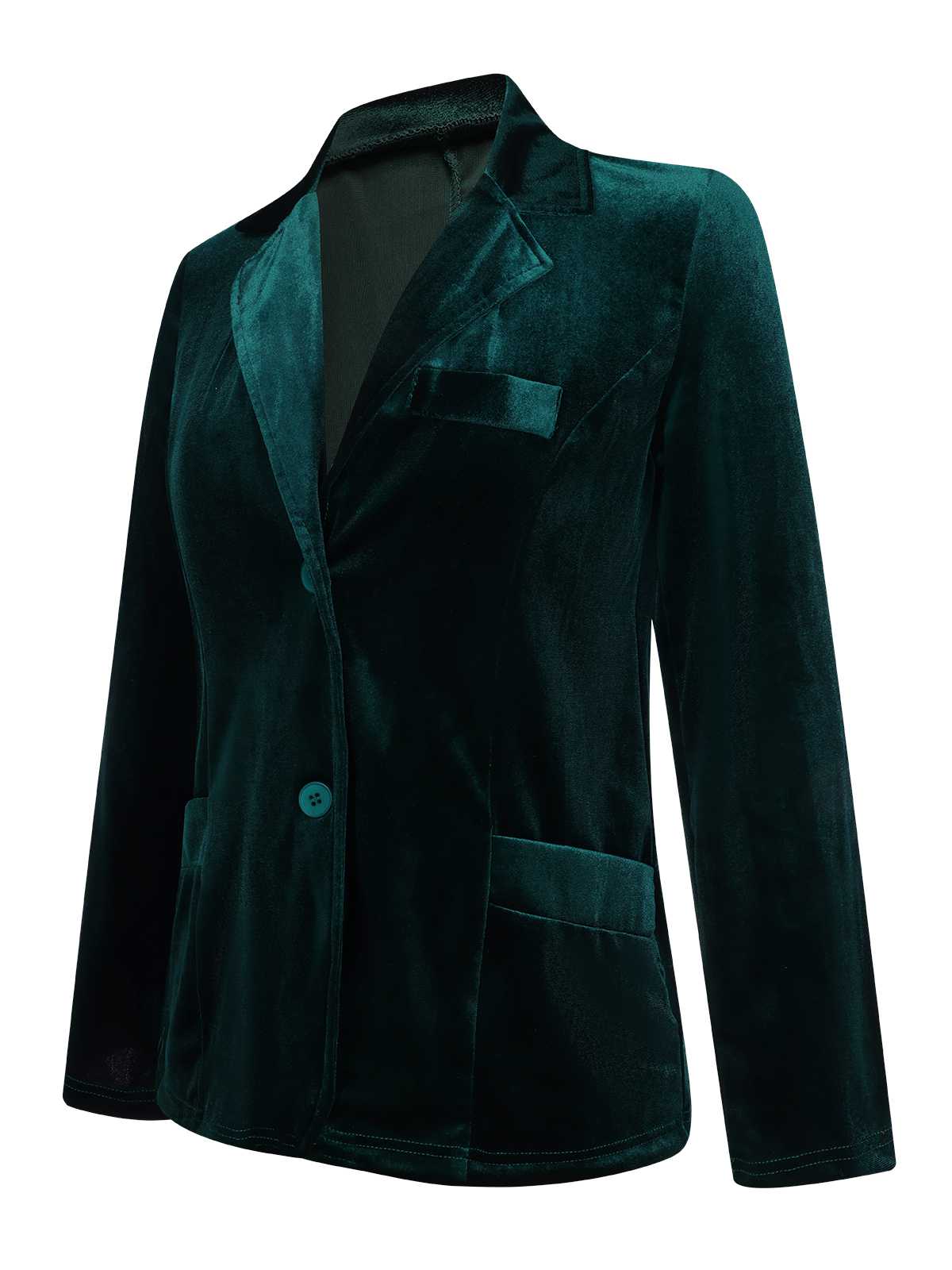 1930s Lapel Pocketed Velvet Solid Coat - Image 9