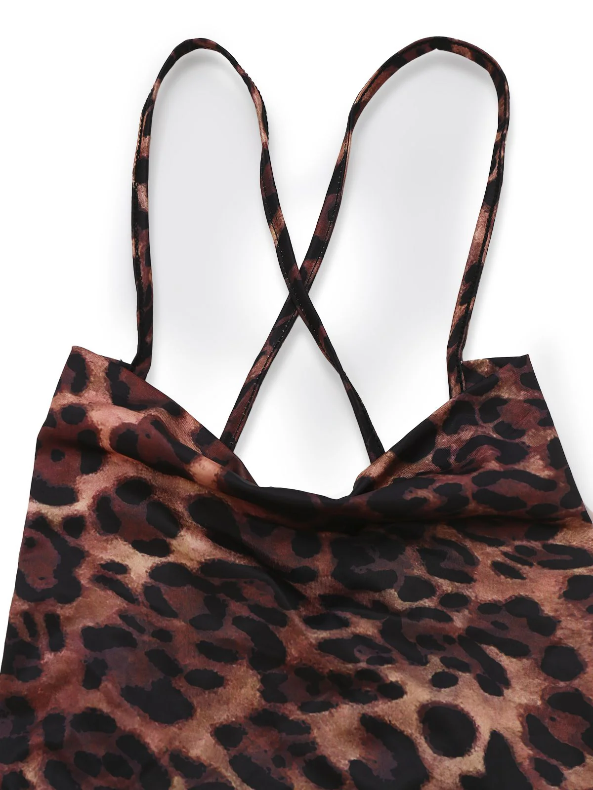 1930s Leopard Print Backless Spaghetti Strap Dress - Image 4