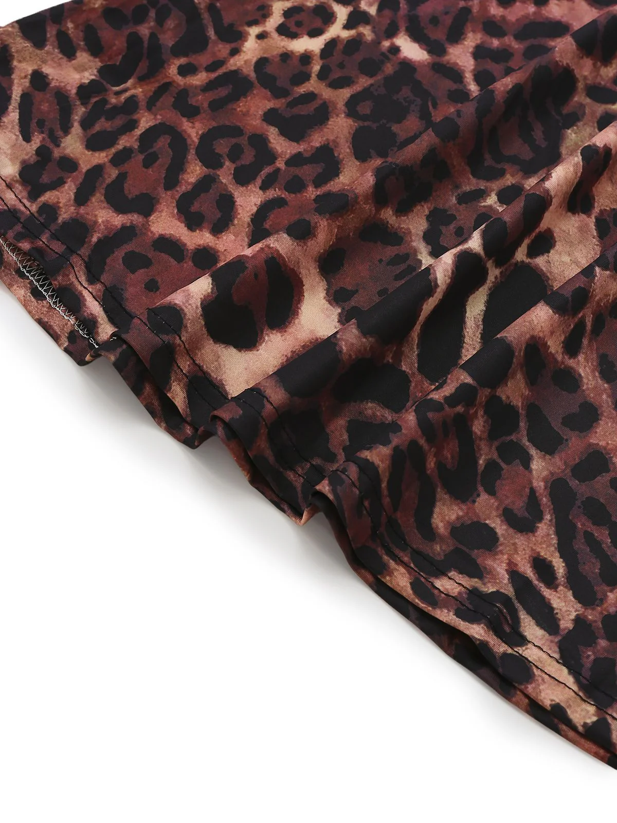 1930s Leopard Print Backless Spaghetti Strap Dress - Image 6