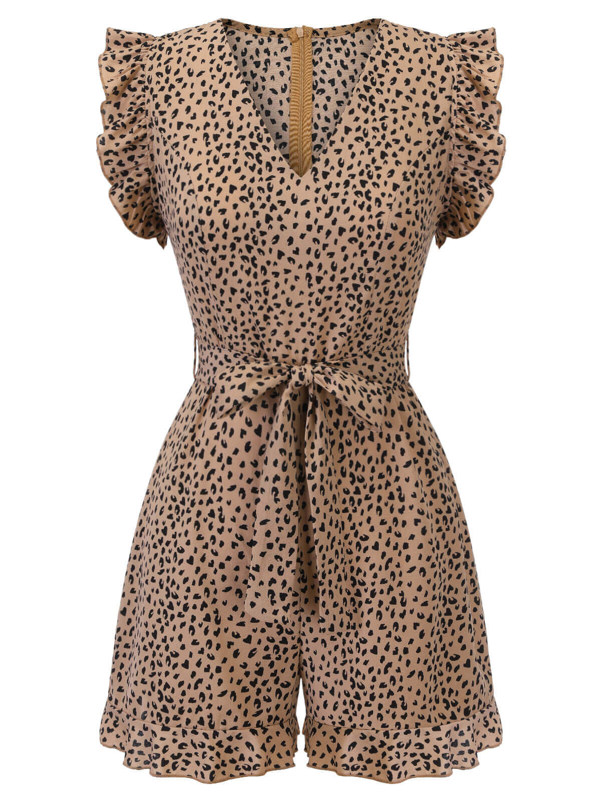 1930s Leopard Print Mullet Sleeves V-neck Romper - Image 5