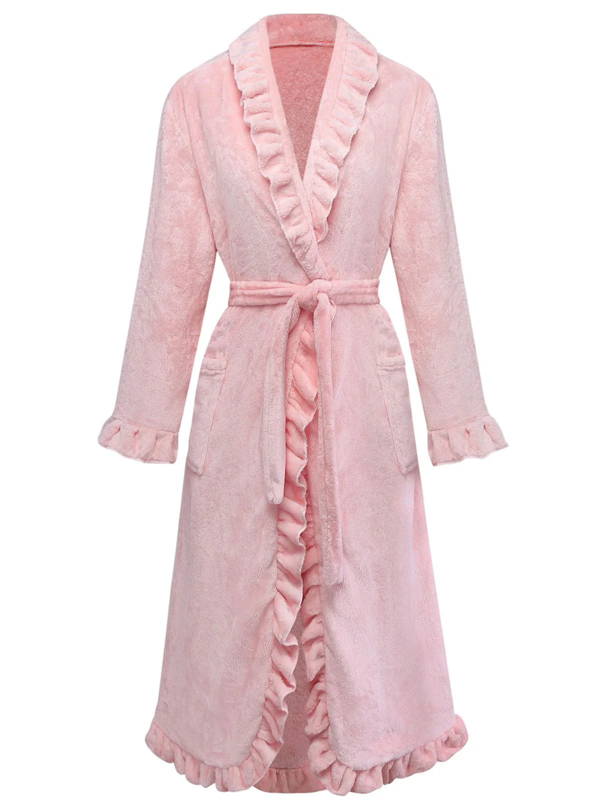 1930s Long Sleeve Flannelette Pajama Robe - Image 2