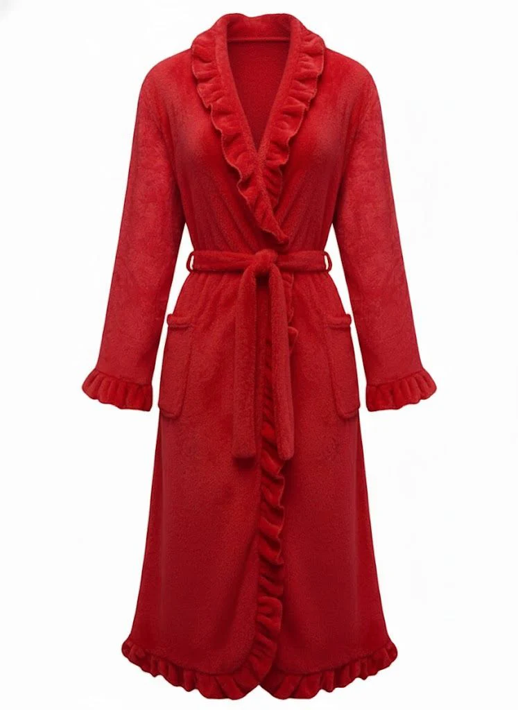 1930s Long Sleeve Flannelette Pajama Robe - Image 8