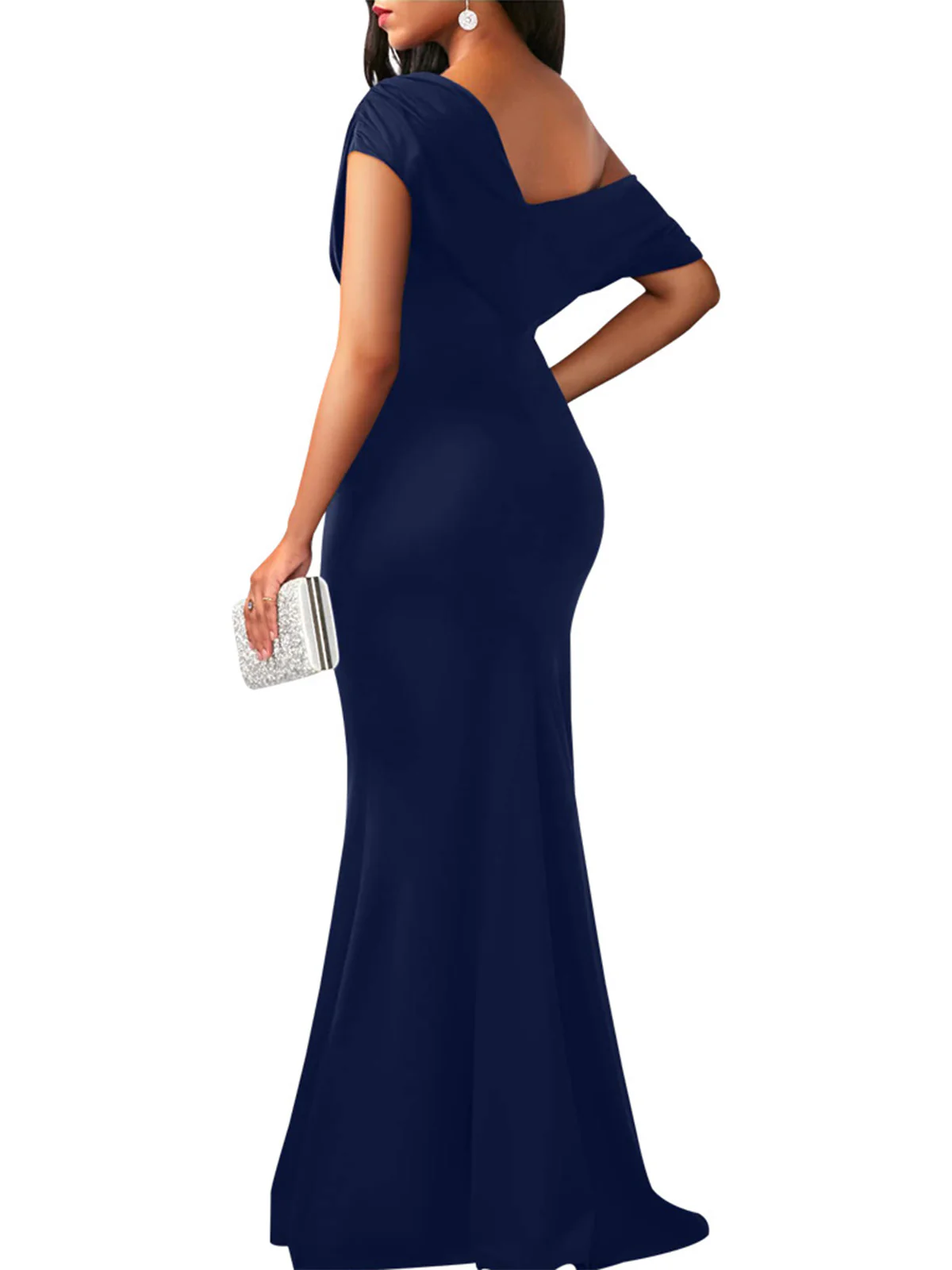 1930s Off-Shoulder Bodycon Maxi Dress - Image 11