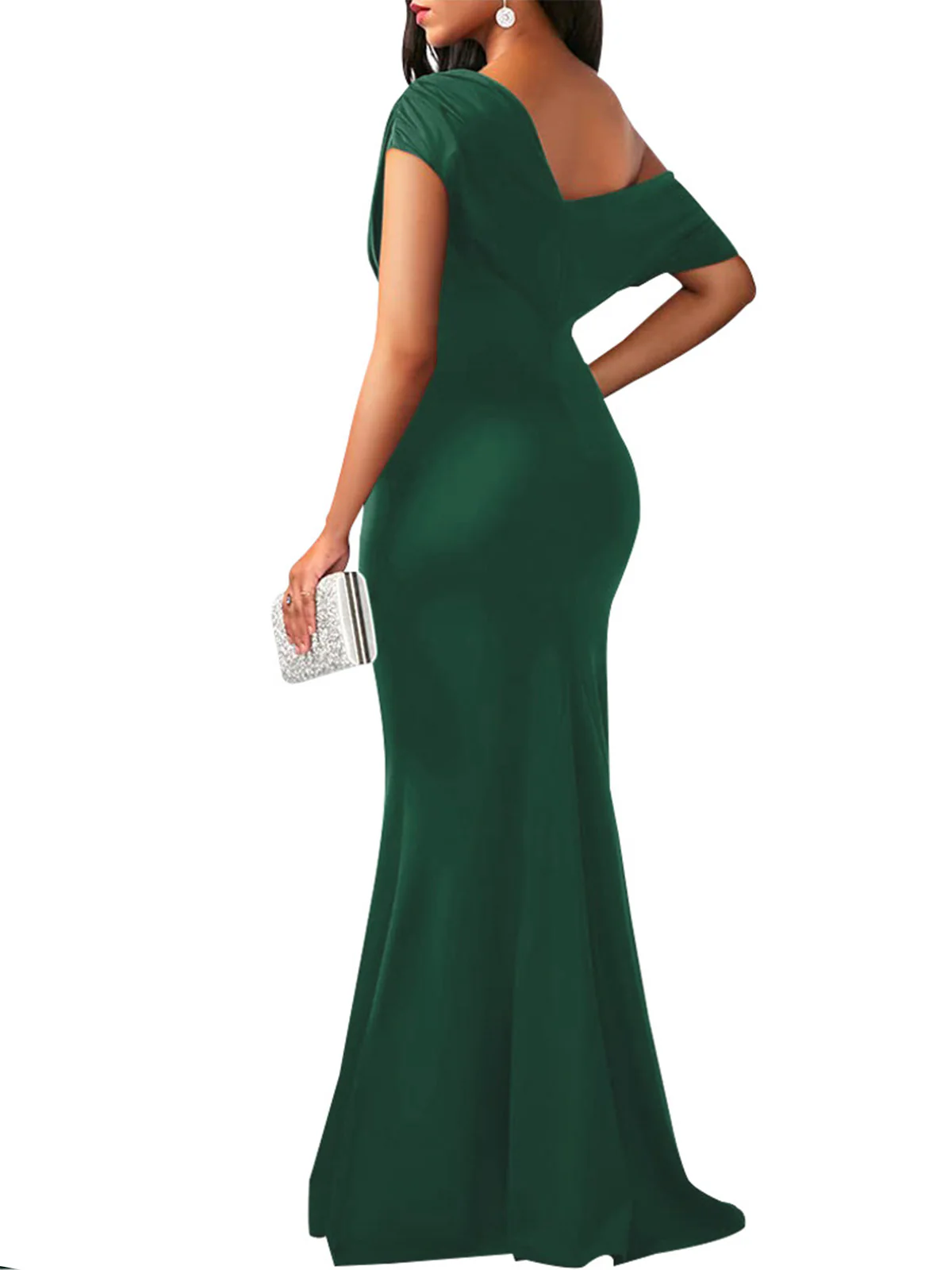 1930s Off-Shoulder Bodycon Maxi Dress - Image 15