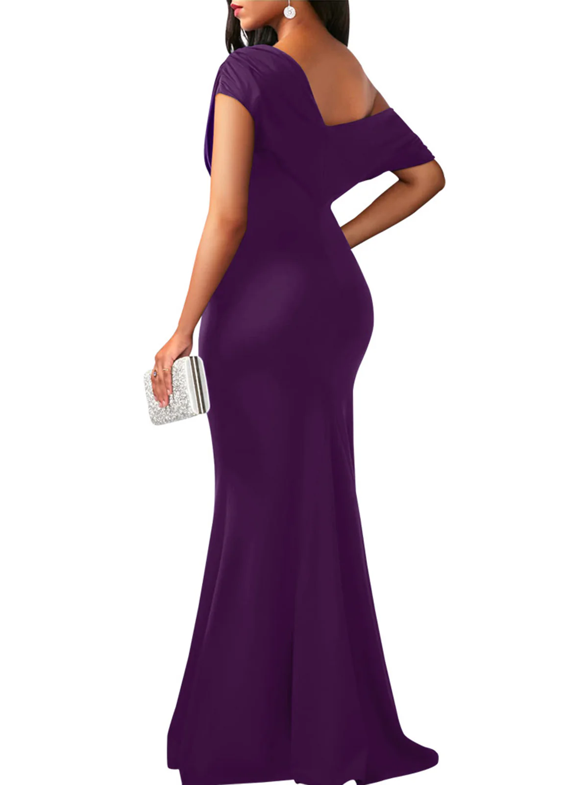 1930s Off-Shoulder Bodycon Maxi Dress - Image 17