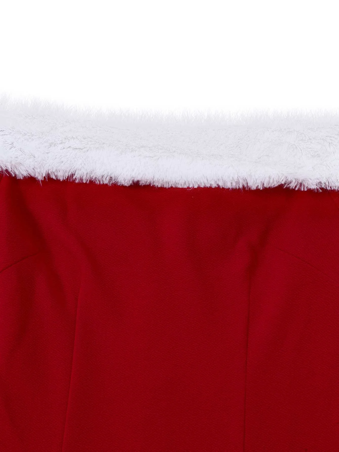 1930s Off-Shoulder Faux Fur Trim Christmas Dress - Image 4