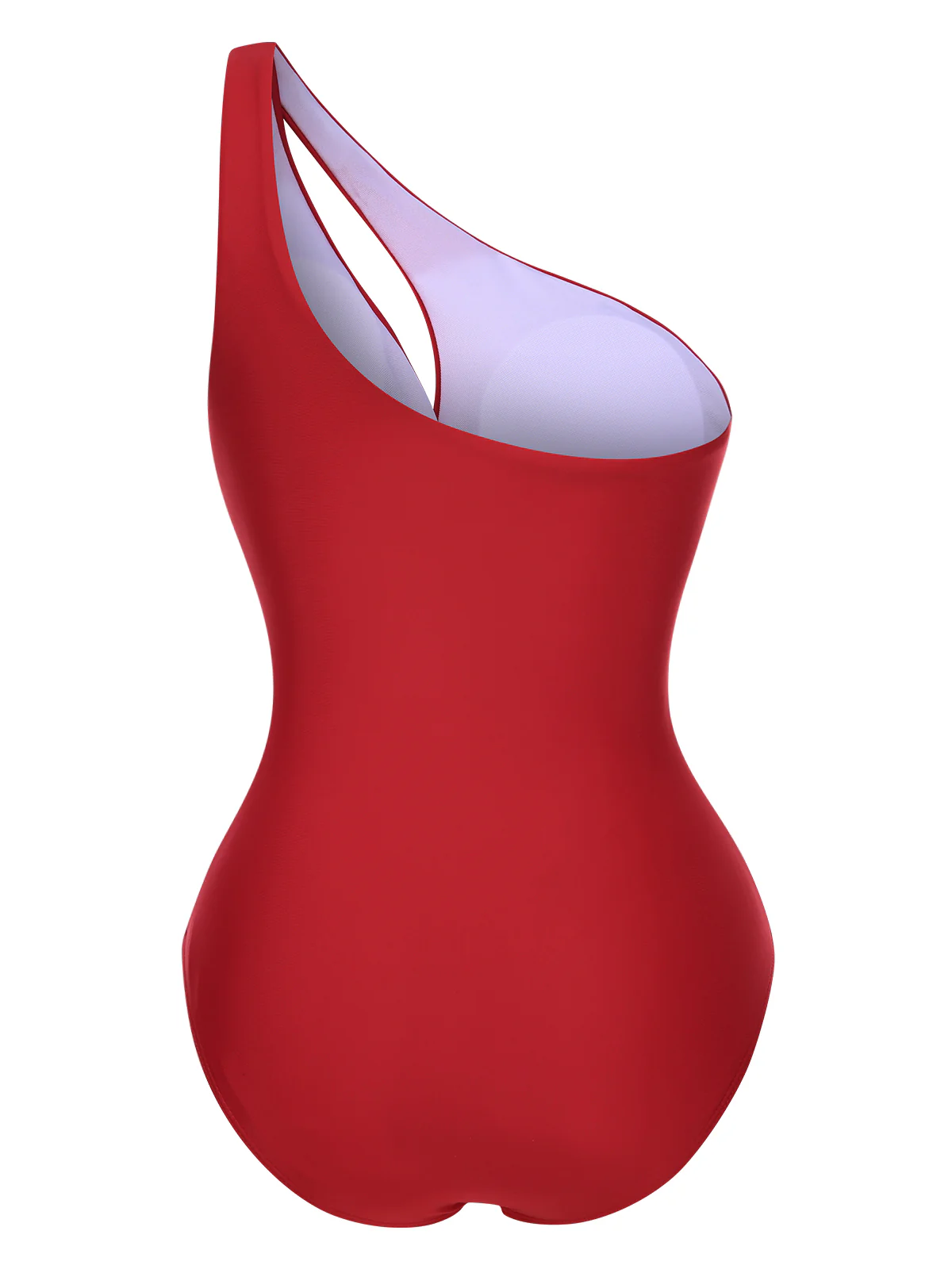 1930s One-Shoulder Cut-Out Solid One-Piece Swimsuit - Image 2