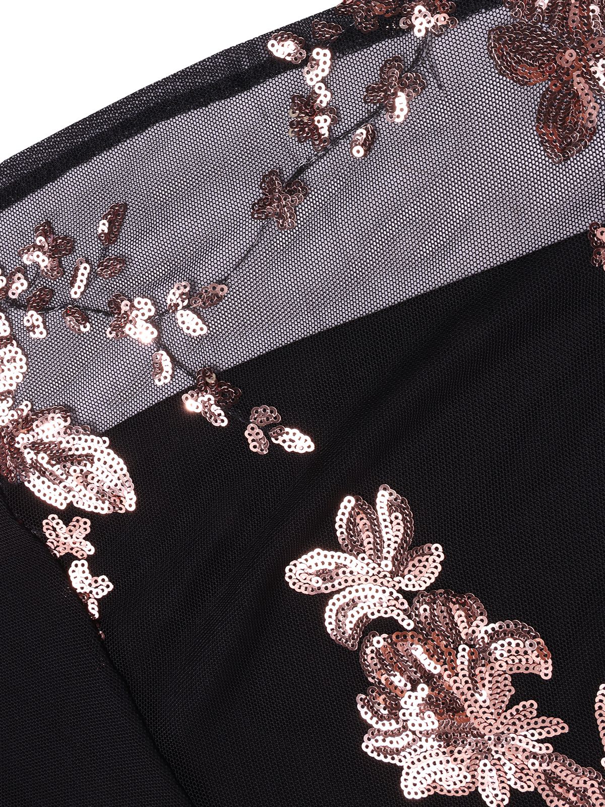 1930s One Shoulder Sequined Floral Slit Dress - Image 5