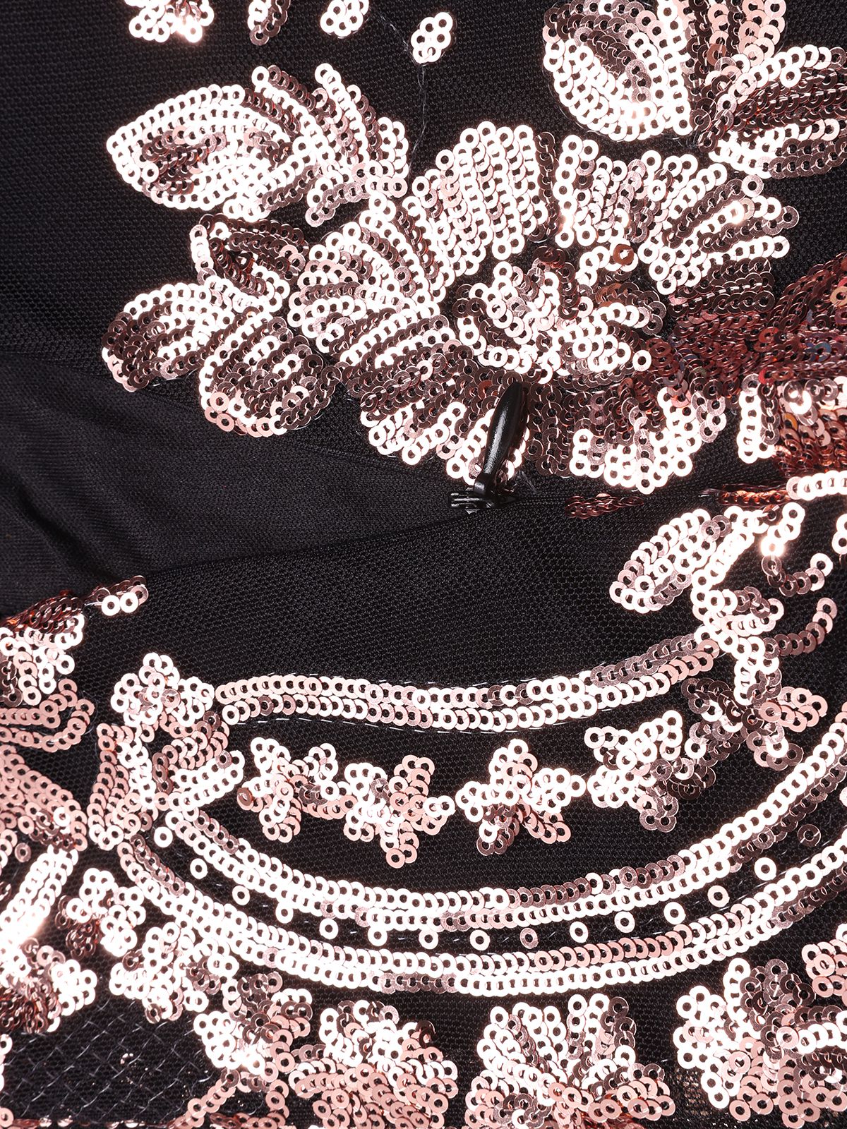 1930s One Shoulder Sequined Floral Slit Dress - Image 6