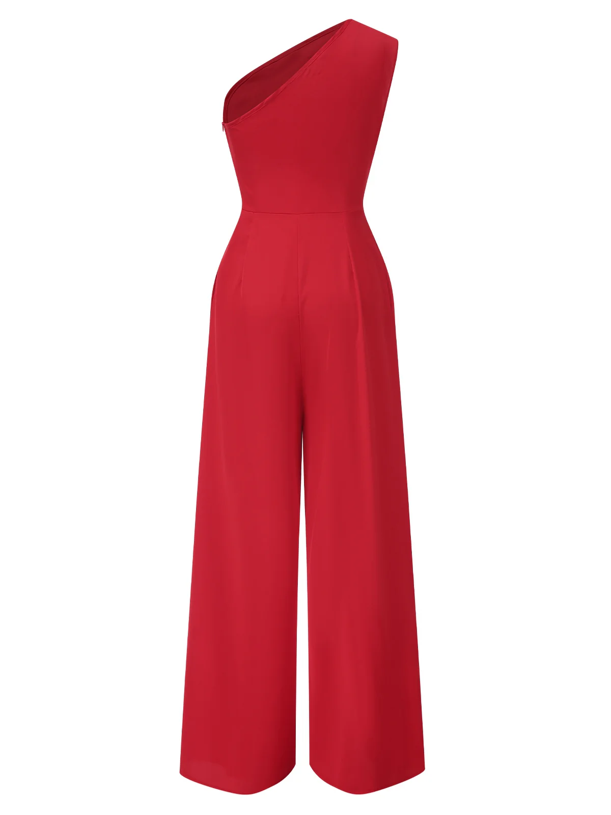 1930s One-Shoulder Solid Bind Jumpsuit - Image 3