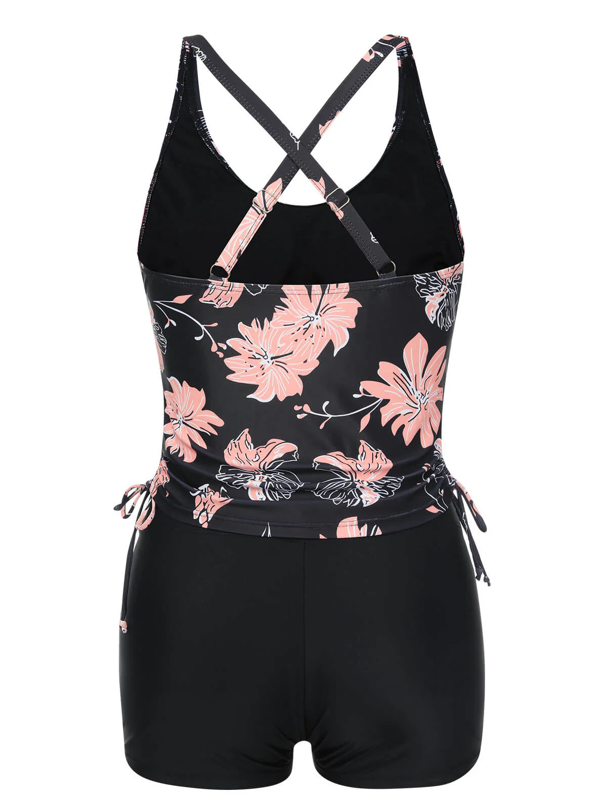 1930s Pink Floral Lace-Up Tankini - Image 3