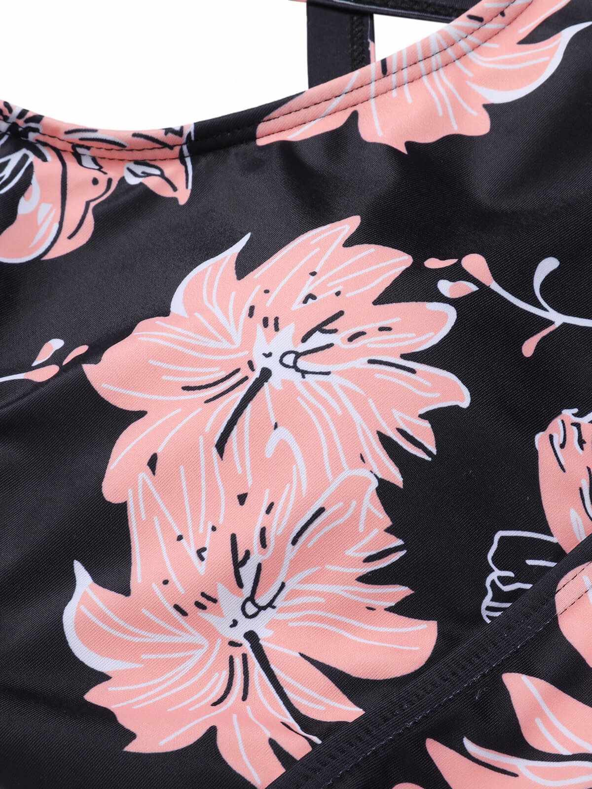 1930s Pink Floral Lace-Up Tankini - Image 4