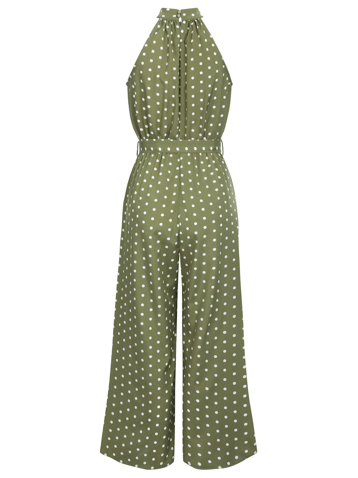 1930s Polka Dot Belt Jumpsuit - Image 6