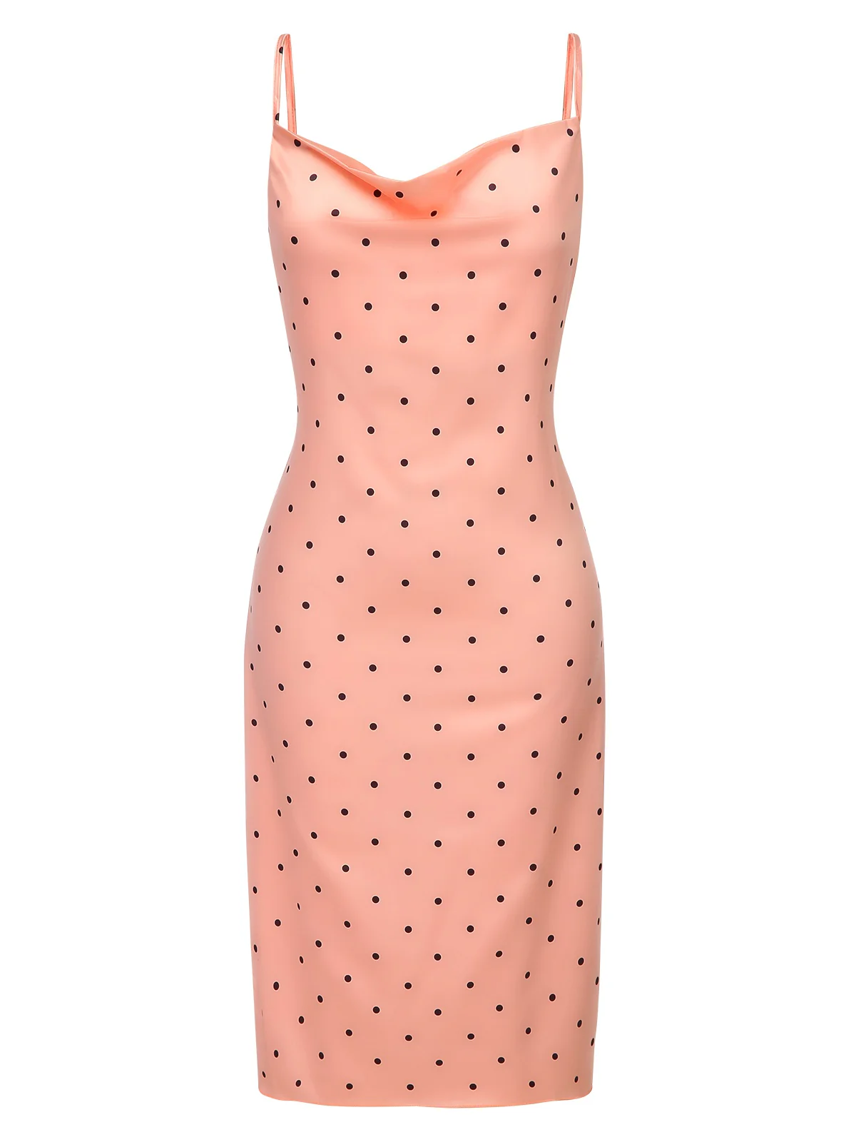 1930s Polka Dots Spaghetti Straps Satin Nightgown - Image 2