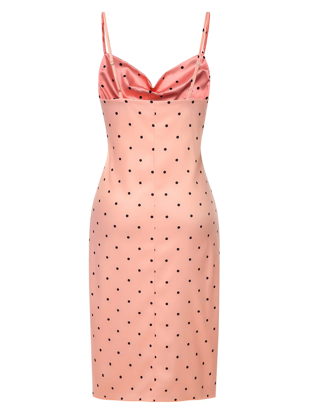 1930s Polka Dots Spaghetti Straps Satin Nightgown - Image 3