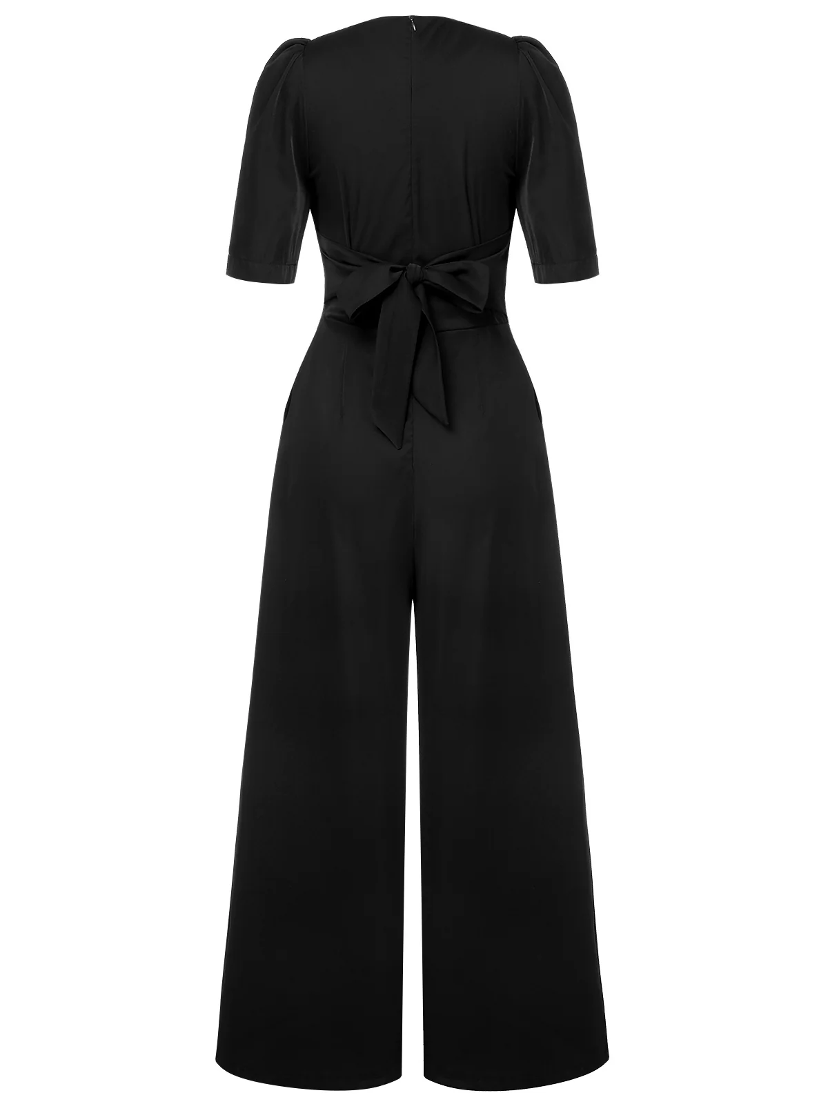 1930s Puff Short Sleeve Wide Leg Jumpsuit - Image 11