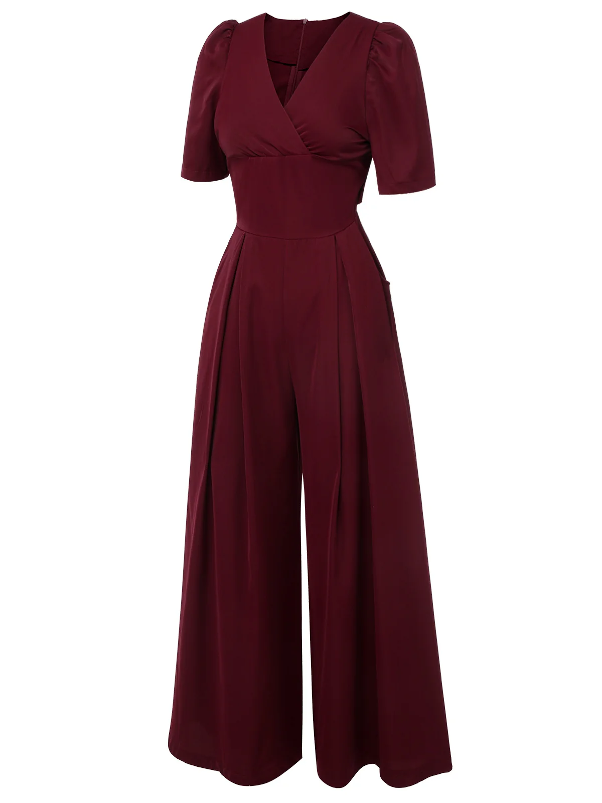 1930s Puff Short Sleeve Wide Leg Jumpsuit - Image 3
