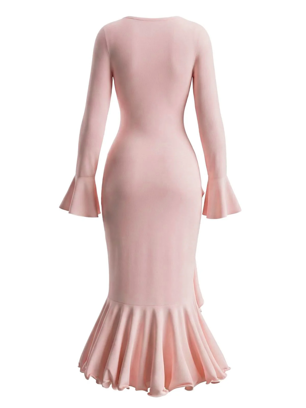 1930s Ruffled Button Side Slit Midi Dress - Image 3