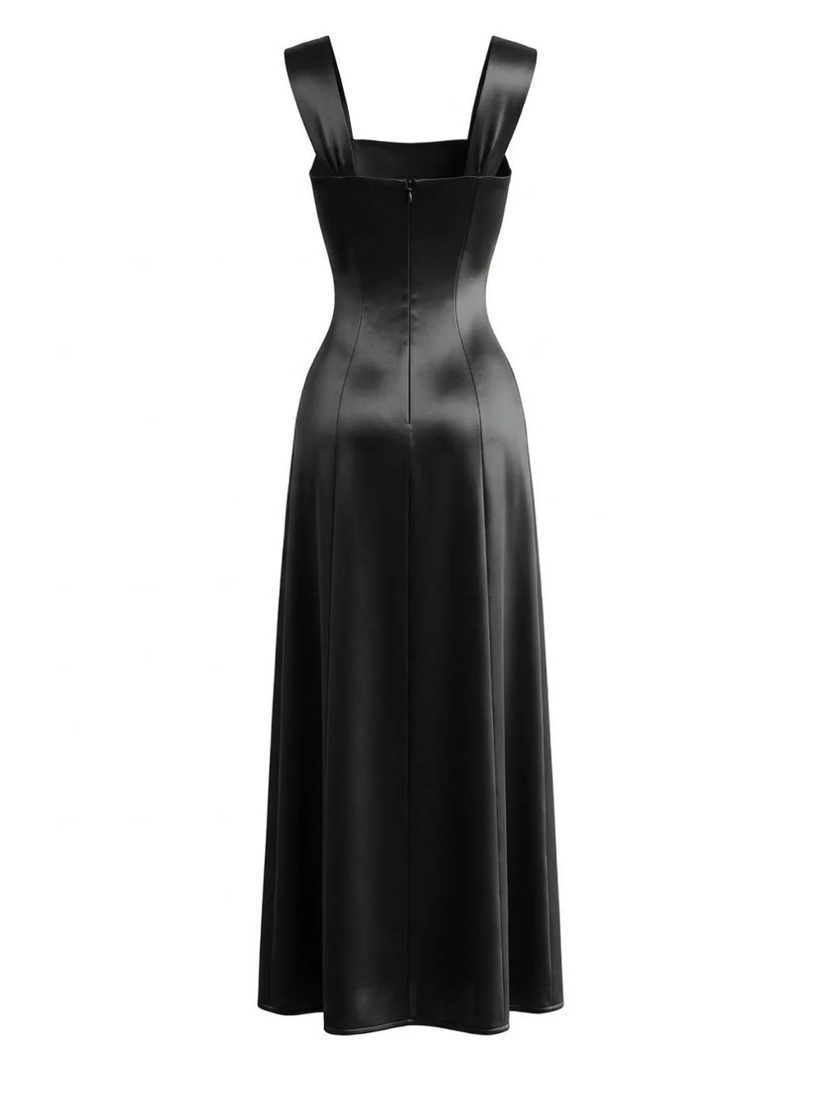 1930s Satin Rhinestone Wide-Strap Maxi Dress - Image 11