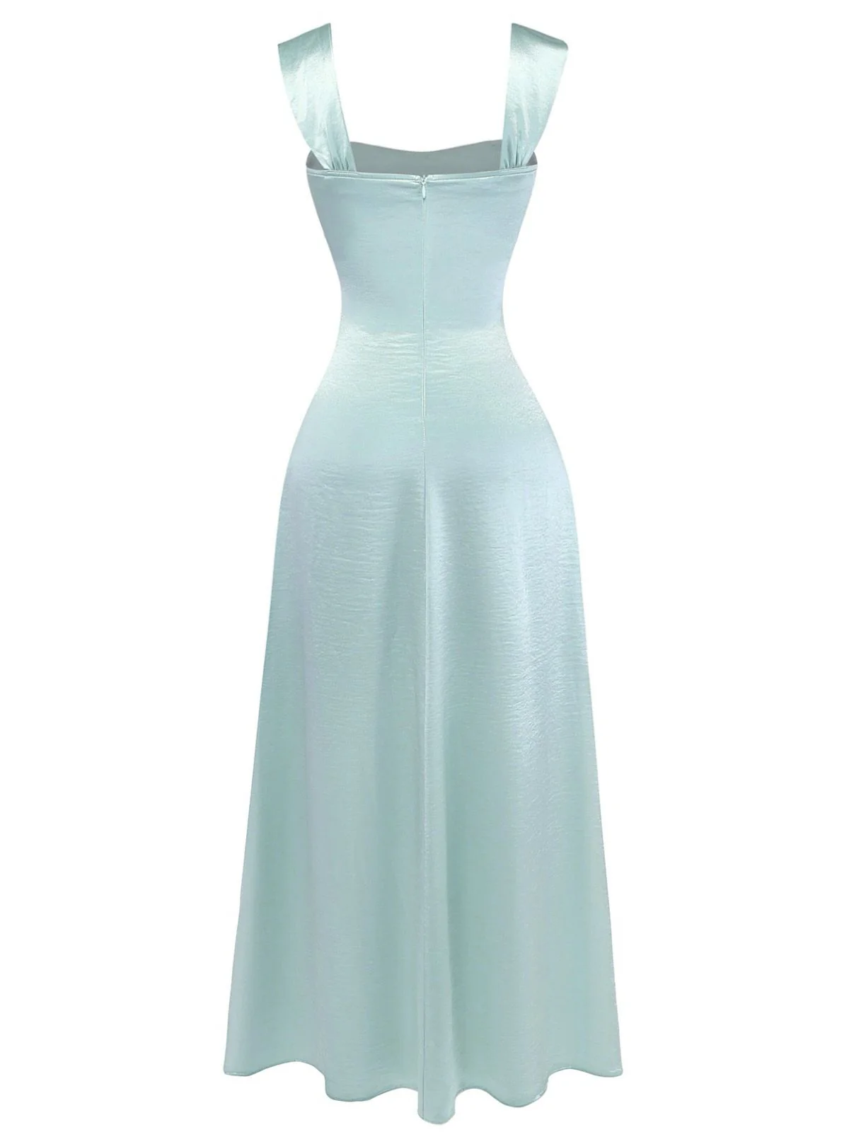 1930s Satin Rhinestone Wide-Strap Maxi Dress - Image 3