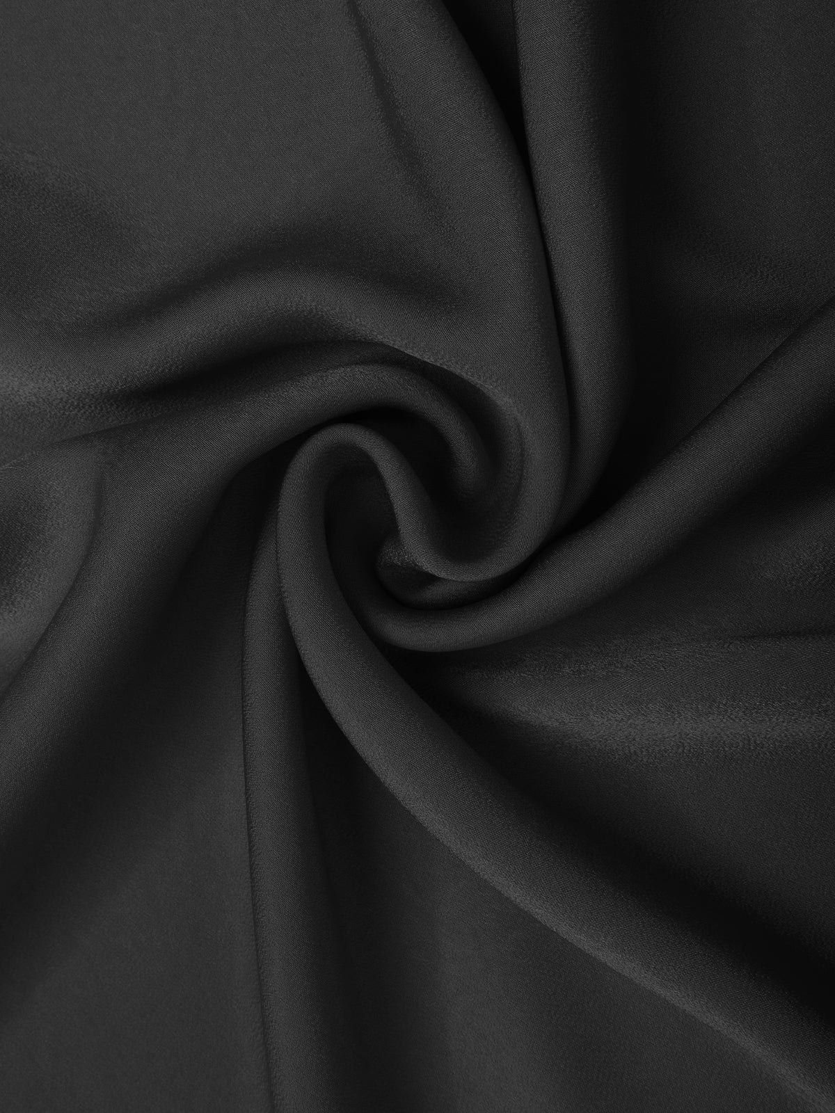 1930s Satin Solid V-Neck Fishtail Dress - Image 4