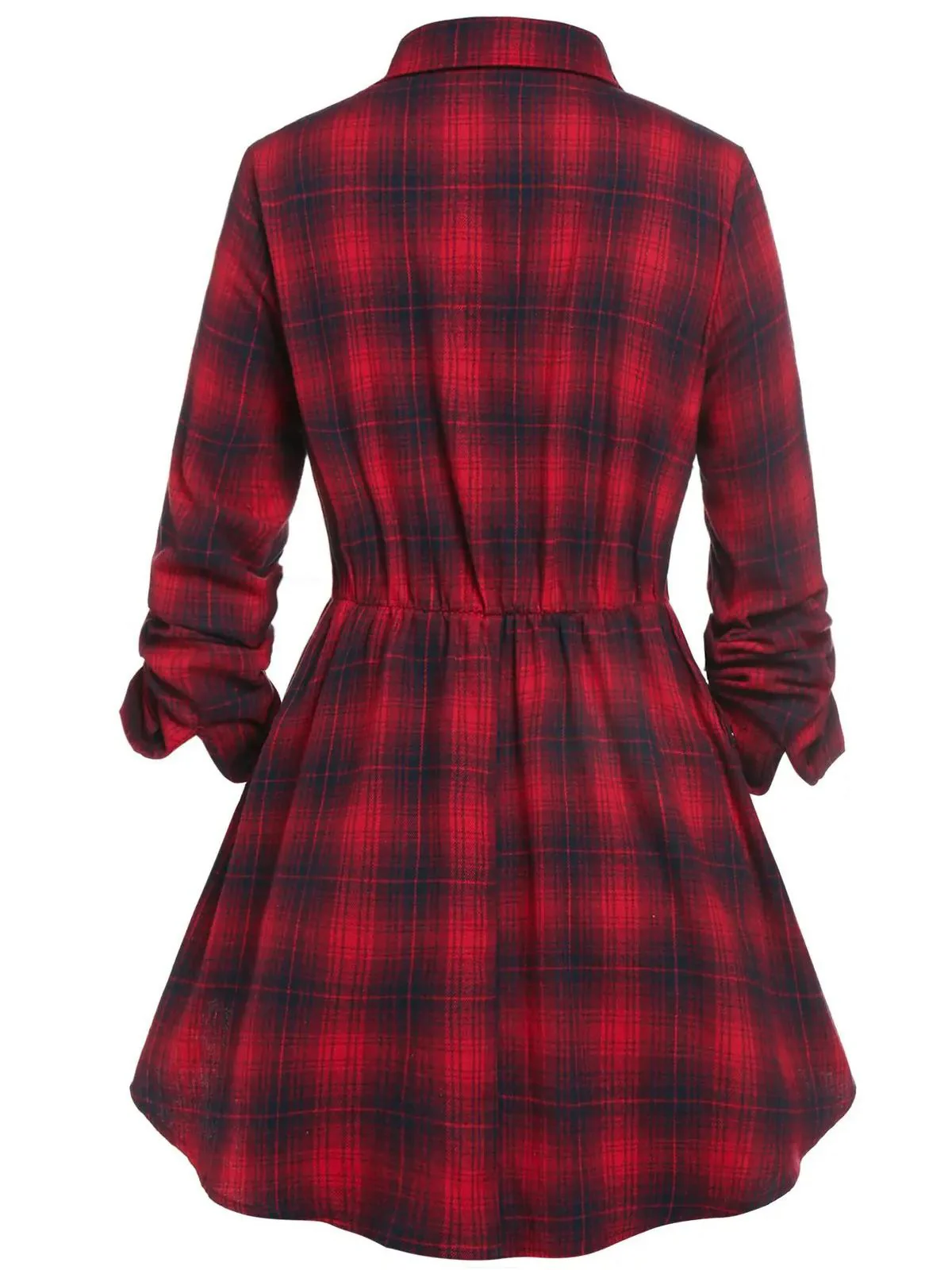 1930s Scottish Plaid Lapel Belt Blouse - Image 2