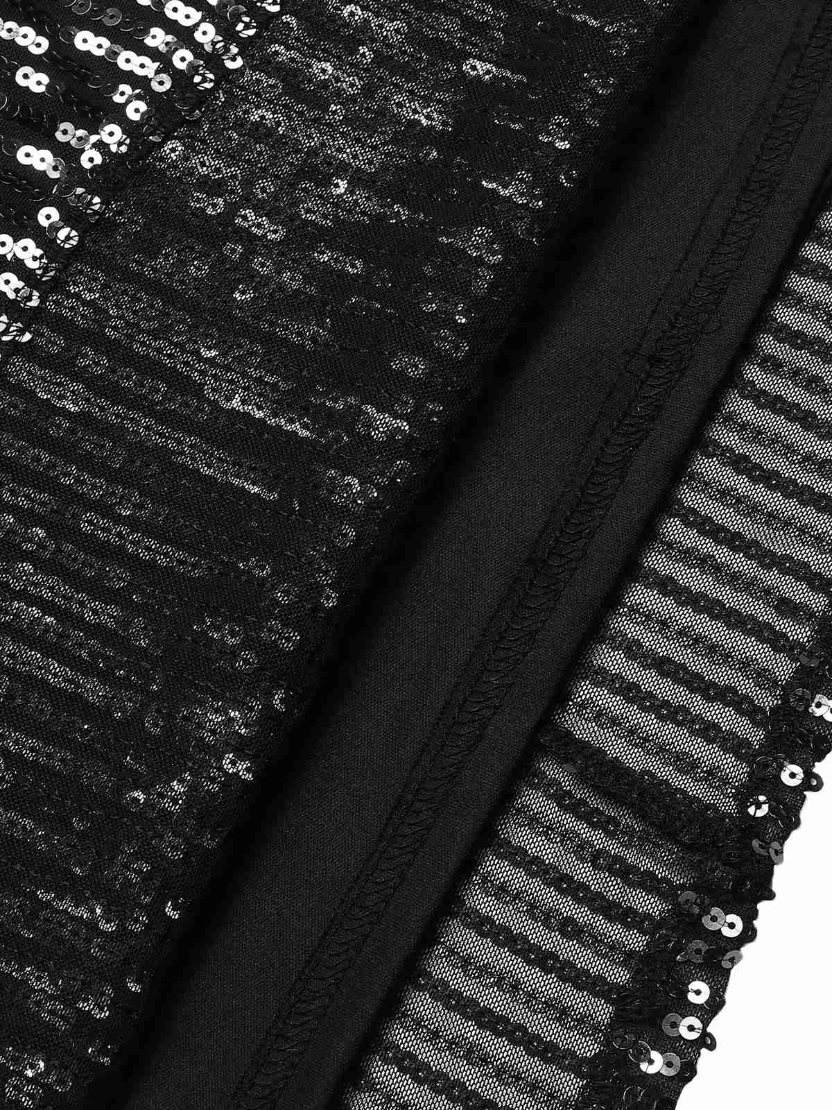 1930s Sequined Tassels Mesh Patchwork Dress - Image 11
