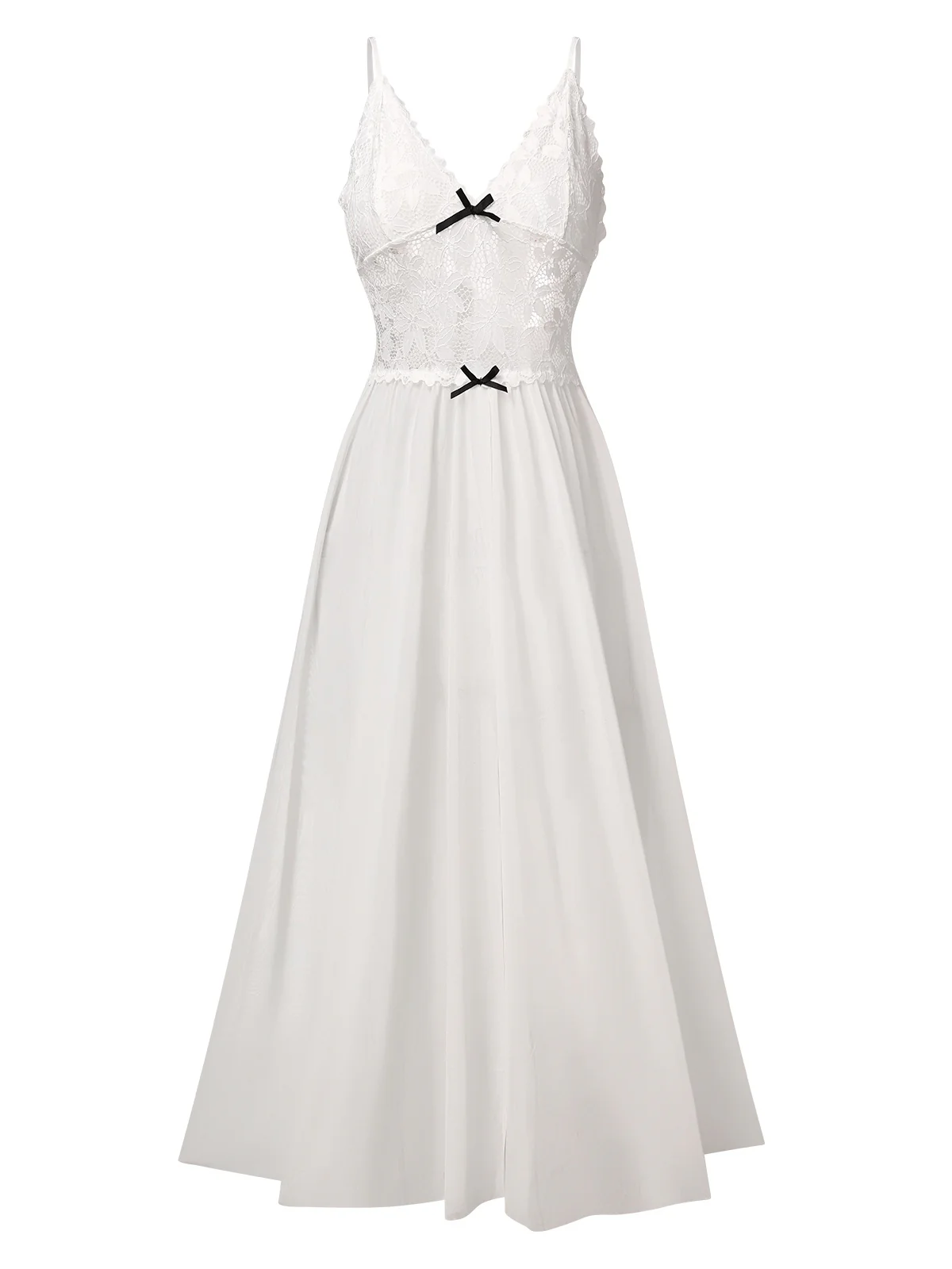 1930s Sheer Lace Spaghetti Straps Nightgown - Image 4