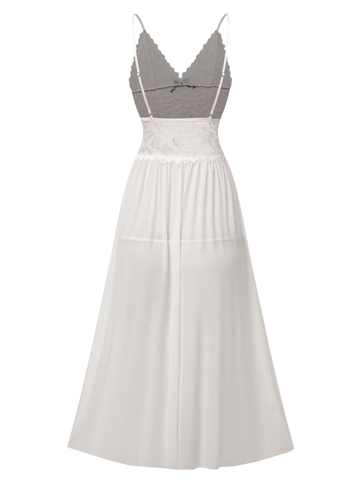1930s Sheer Lace Spaghetti Straps Nightgown - Image 5