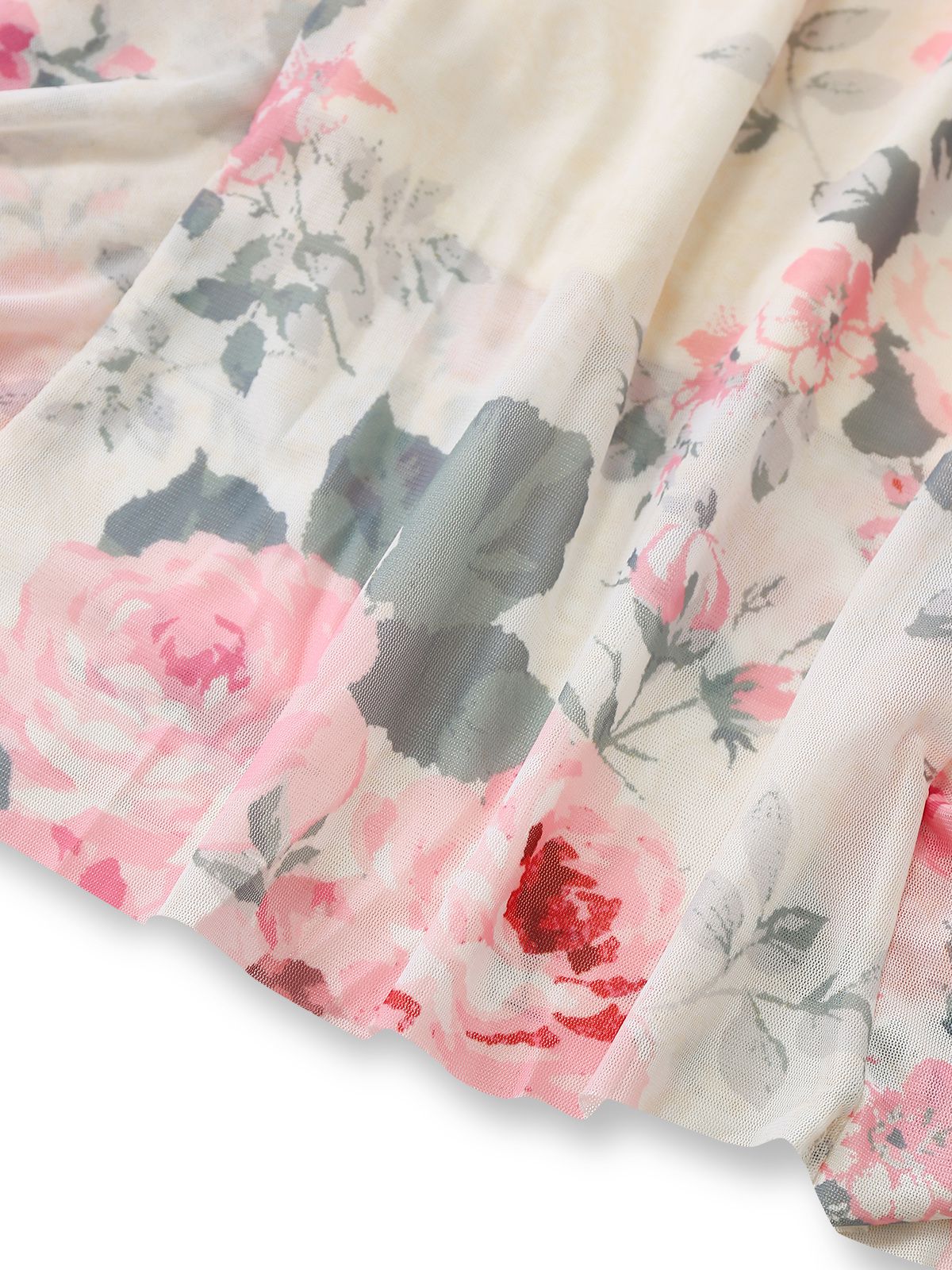 1930s Slip 3D Floral Ruffles Mesh Maxi Dress - Image 6
