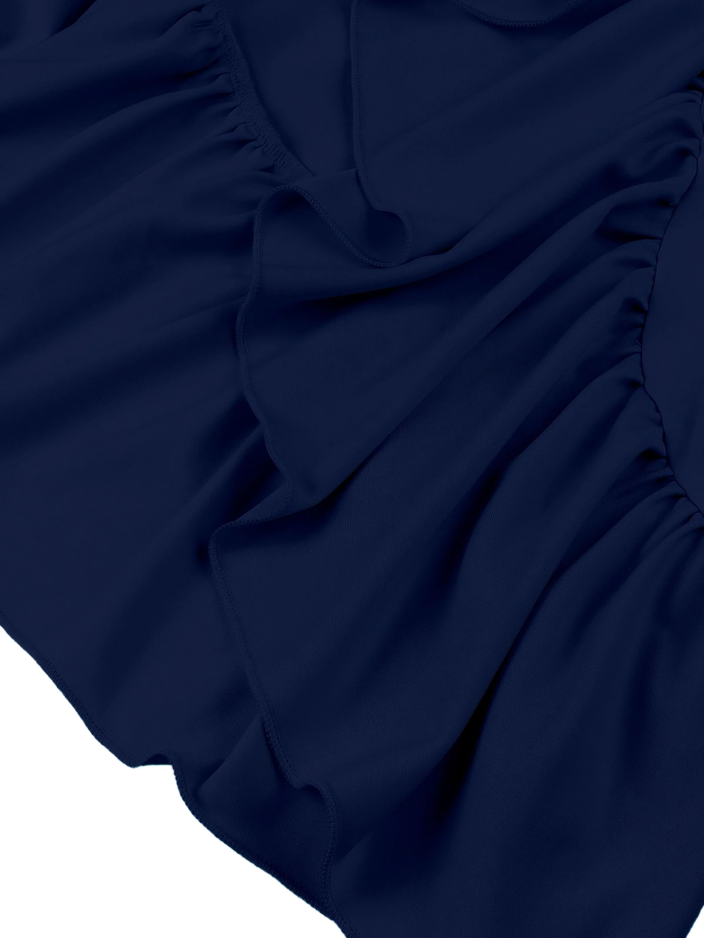 1930s Solid Bow Slit Ruffled Hem Suspender Dress - Image 7
