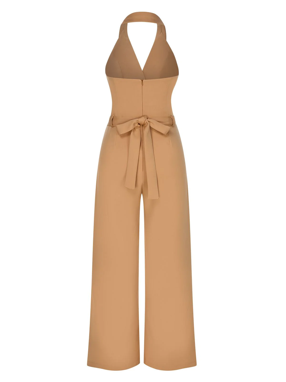 1930s Solid Button Halter Lapel Jumpsuit - Image 8