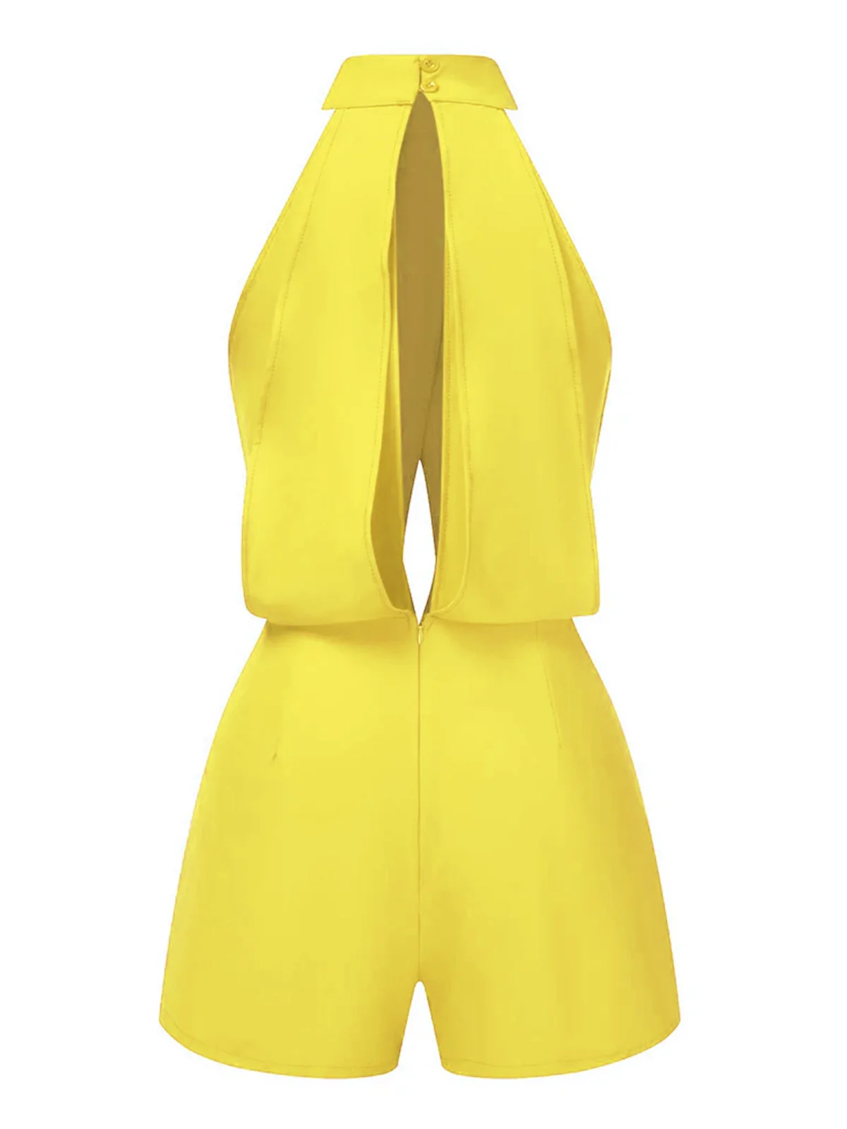 1930s Solid Cutout Stand Collar Halter Romper - Image 2