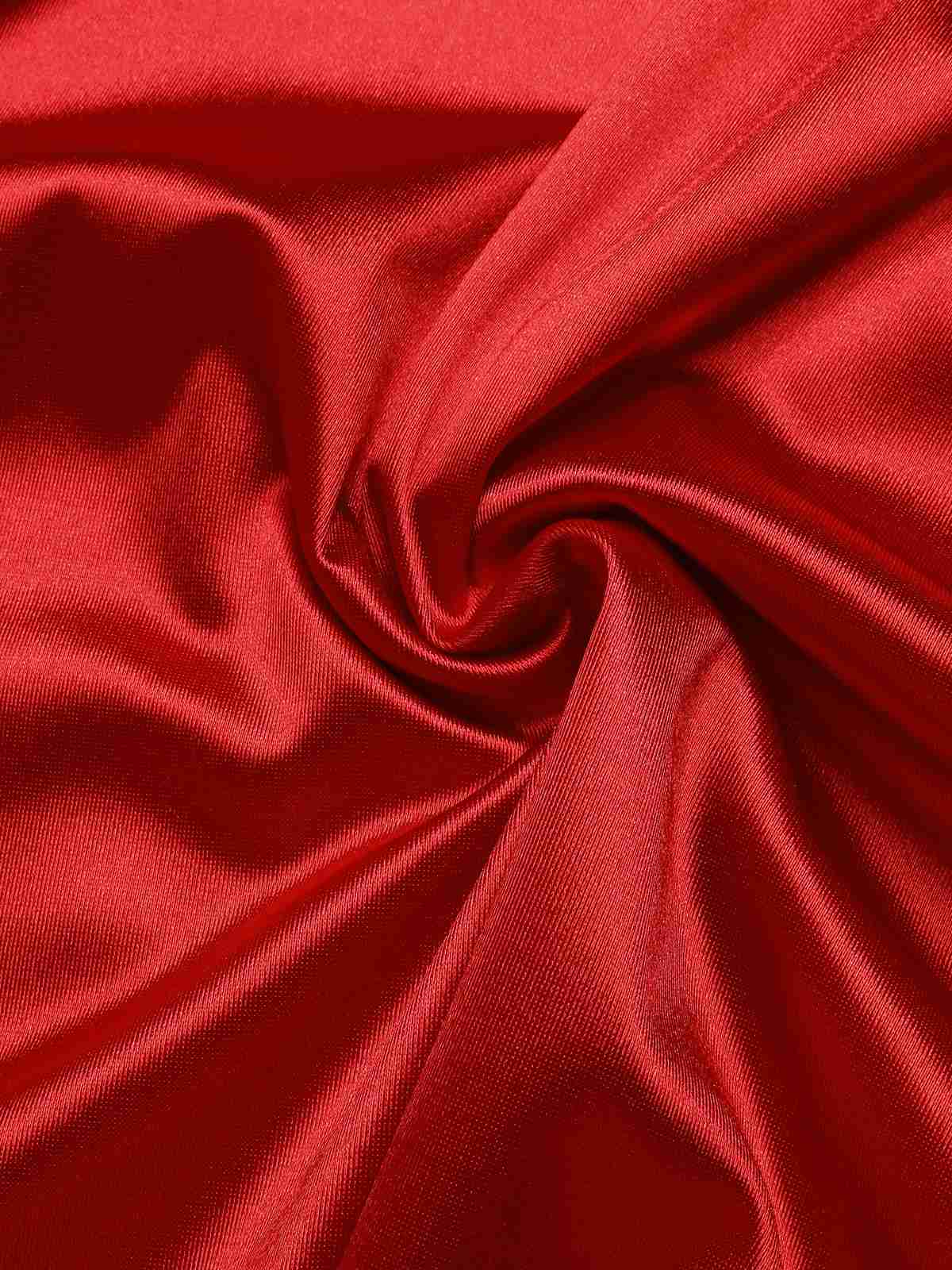 1930s Solid Deep V-Neck Satin Dress - Image 4